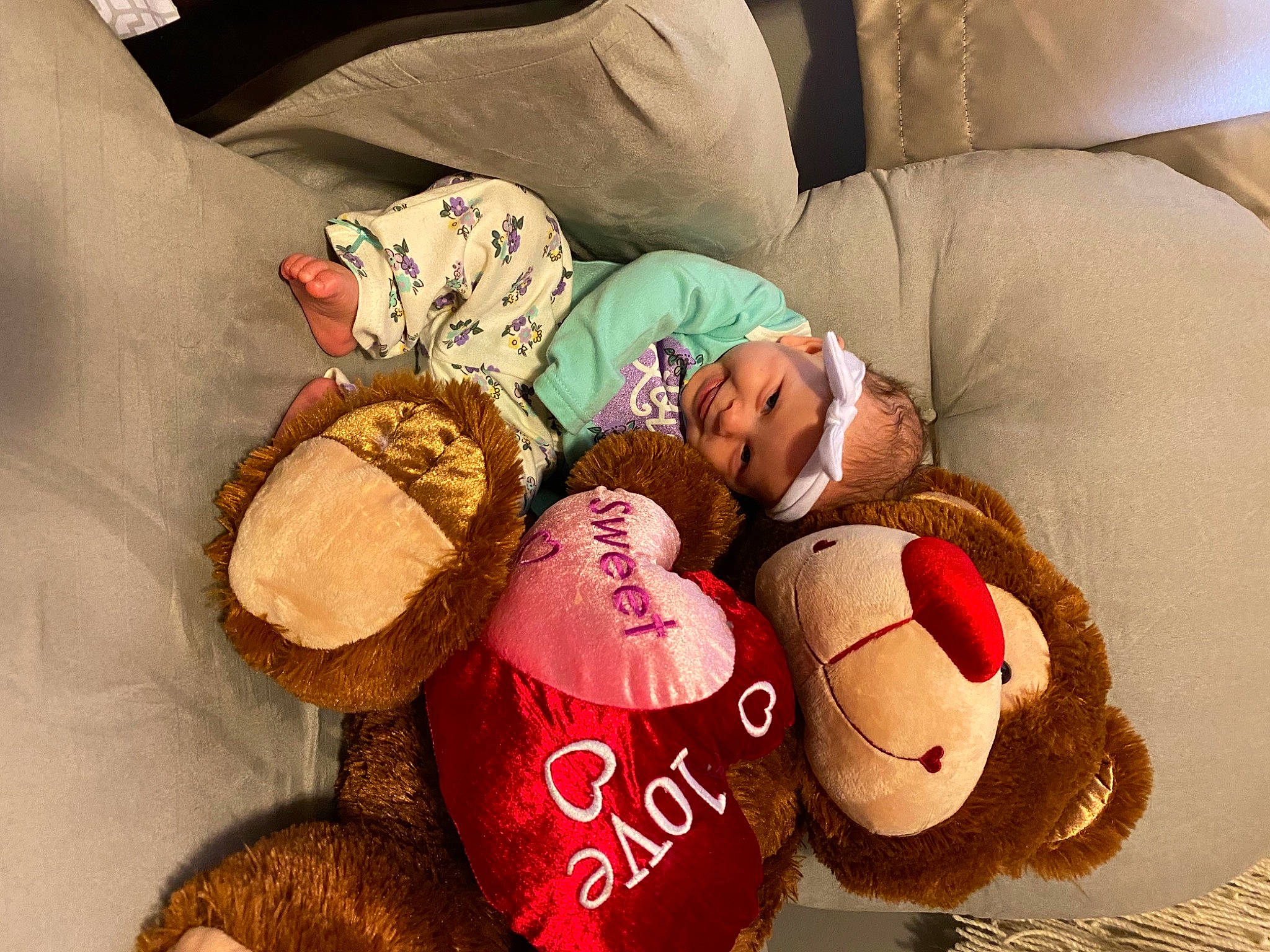 Rosie is registered to the contest to win money with this photo: baby, baby_sleeping, bedtime, carmine, child, comfort, fur, joy, linens, nap, person, pillow, plush, room, stuffed_toy, teddy_bear, textile, throw_pillow, toddler, toy