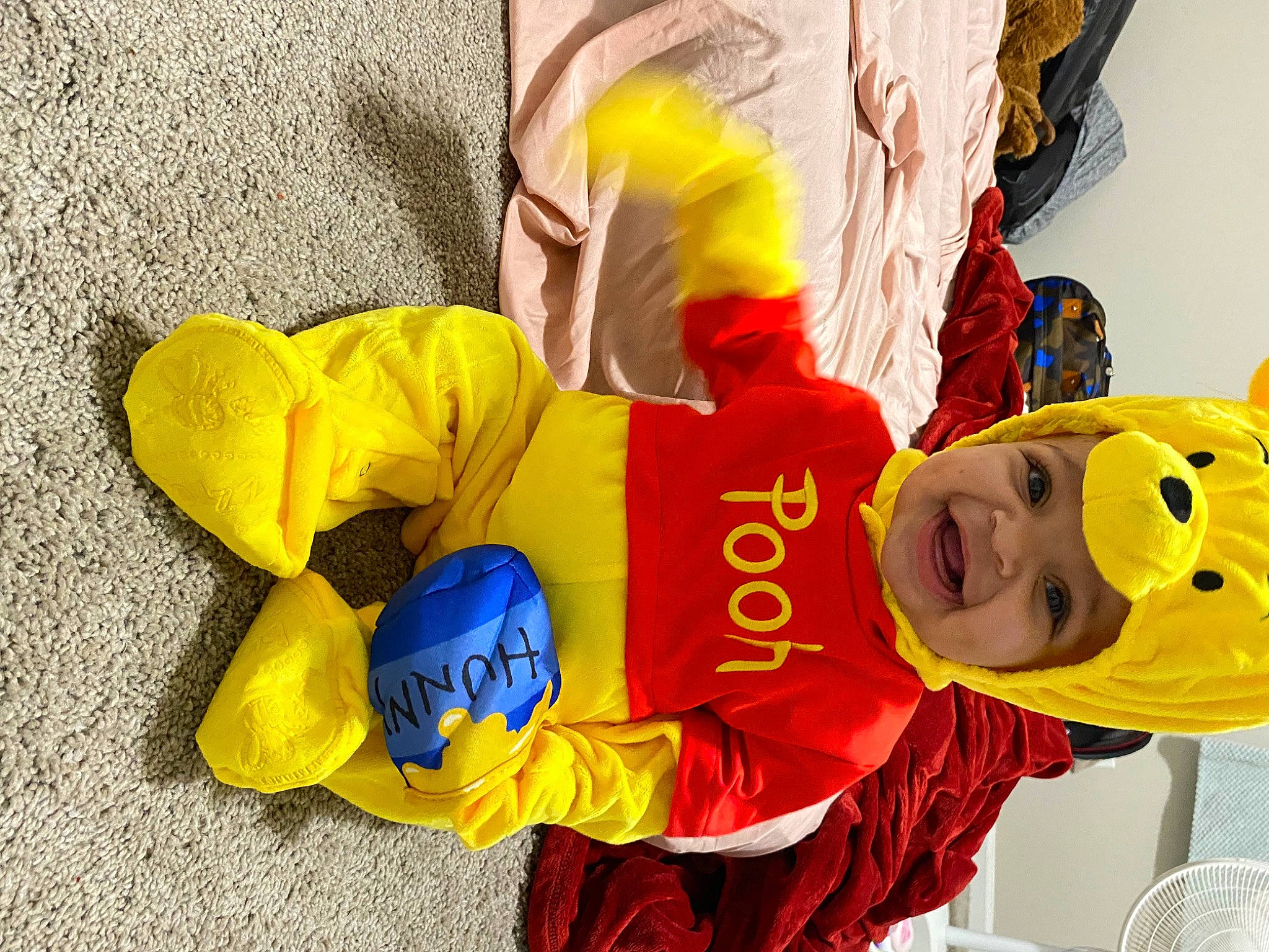 Kaisyn joined the competition — help win amazing prizes! baby_toddler_clothing, child, event, fun, glove, happy, hat, headgear, headwear, orange, person, personal_protective_equipment, petal, plant, play, red, sleeve, smile, t_shirt, toddler