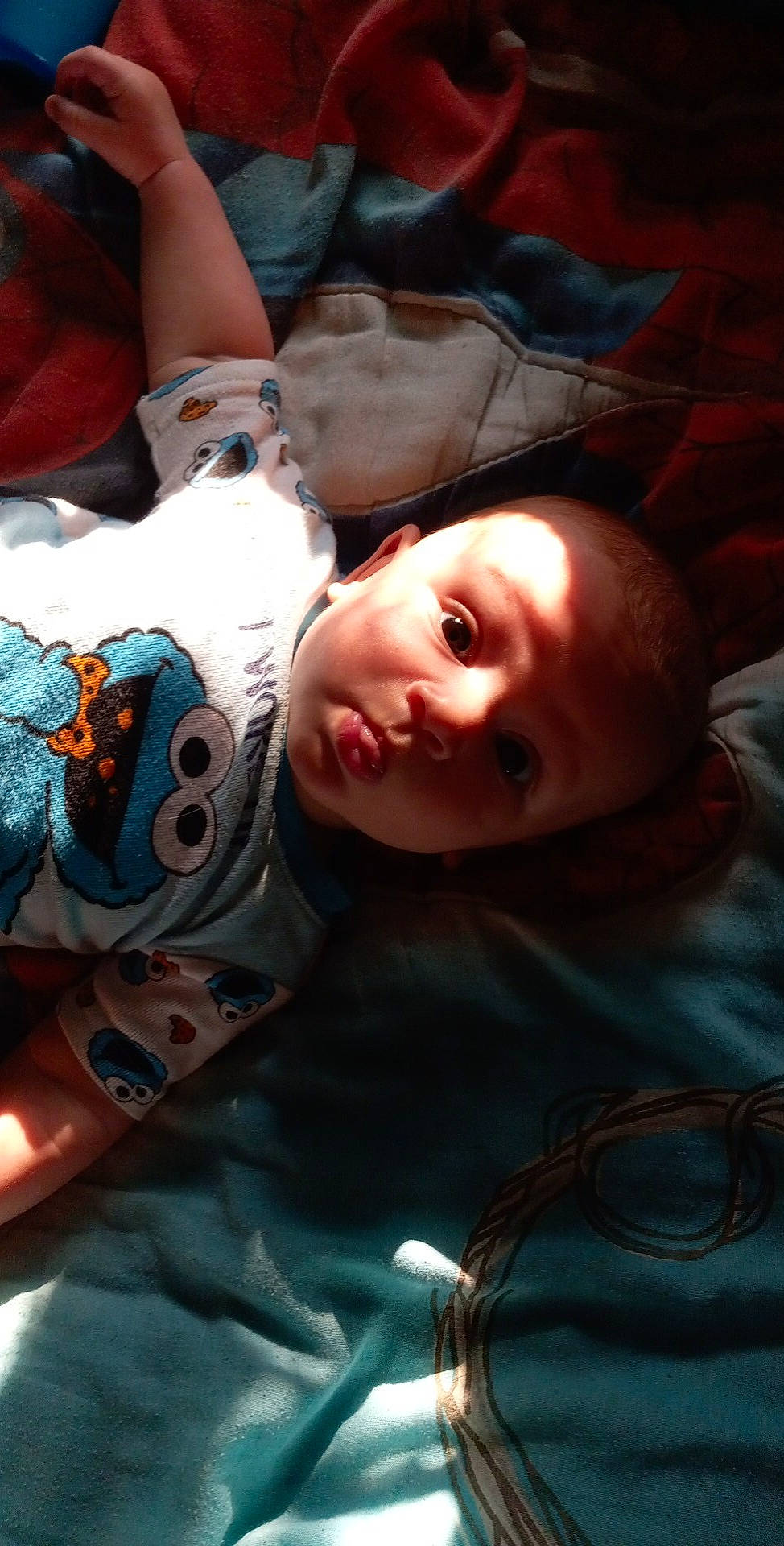 Malakai joined the competition — help win amazing prizes! baby, baby_toddler_clothing, blue, cheek, child, comfort, darkness, flash_photography, fun, grass, happy, lip, mouth, nose, person, room, skin, smile, space, toddler