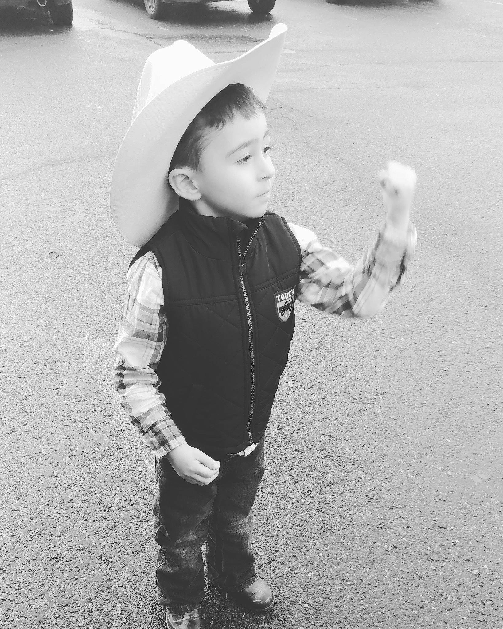 Jackson joined the competition — help win amazing prizes! black, black_and_white, child, eye, fun, monochrome, monochrome_photography, outerwear, people, person, photograph, photography, play, smile, snapshot, standing, street, style, toddler, vacation