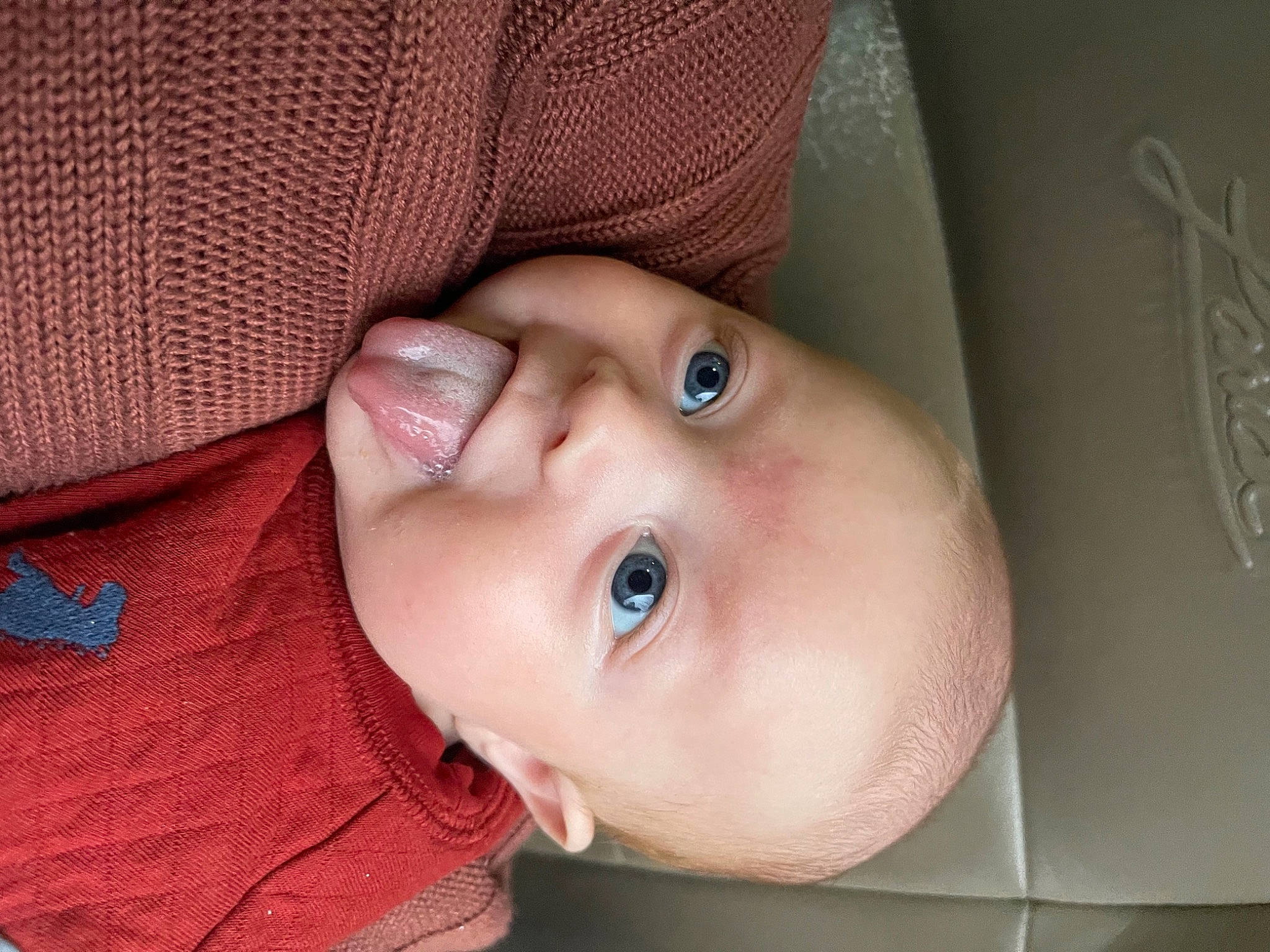 Kase is registered to the contest to win money with this photo: baby, baby_toddler_clothing, cheek, child, chin, comfort, eyebrow, eyelash, face, forehead, fun, iris, lip, mouth, neck, nose, organ, person, skin, smile