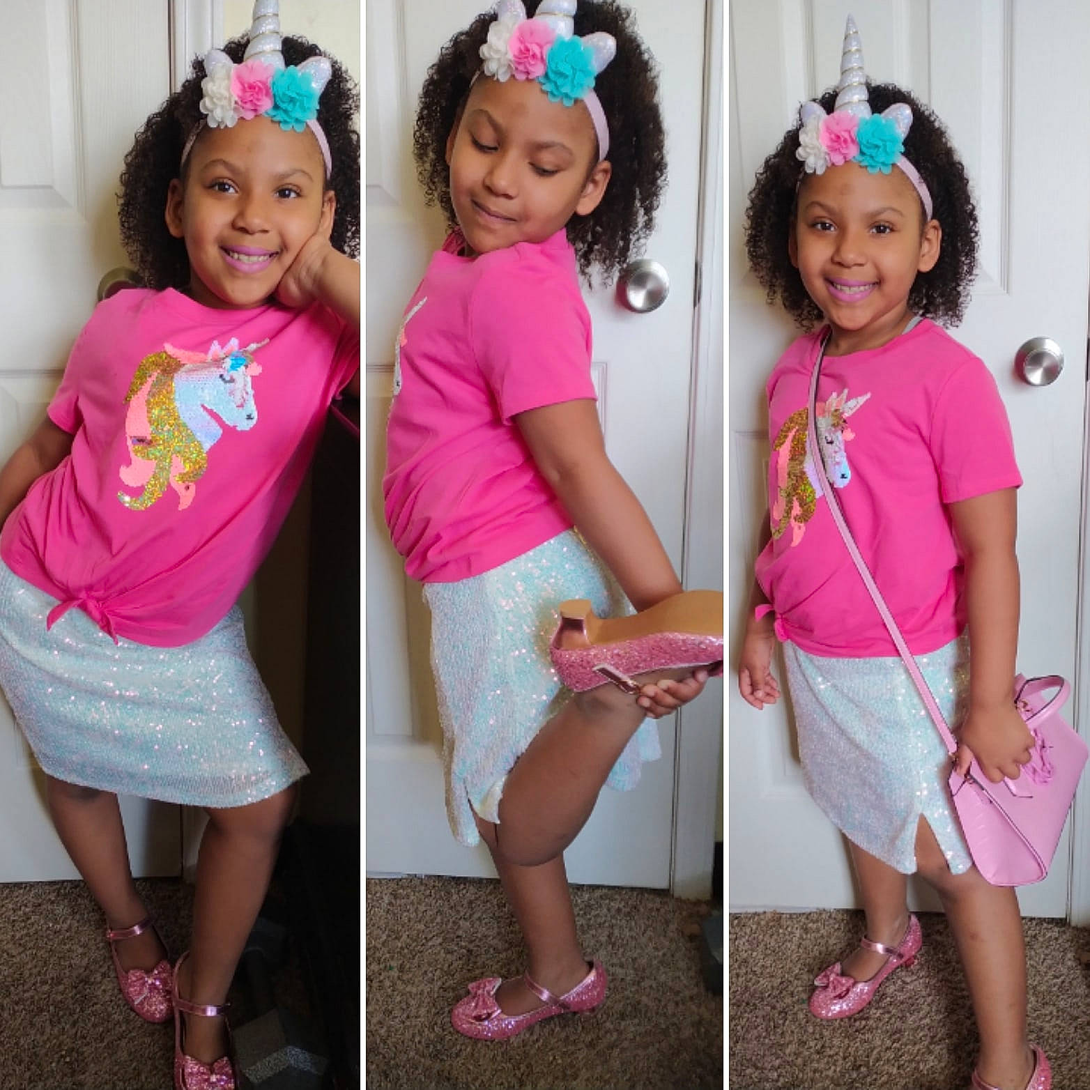 Imani joined the competition — help win amazing prizes! baby_toddler_clothing, beauty, clothing, event, fashion, footwear, happy, headwear, joy, leg, magenta, person, pink, sandal, shoe, shorts, sleeve, smile, snapshot, thigh