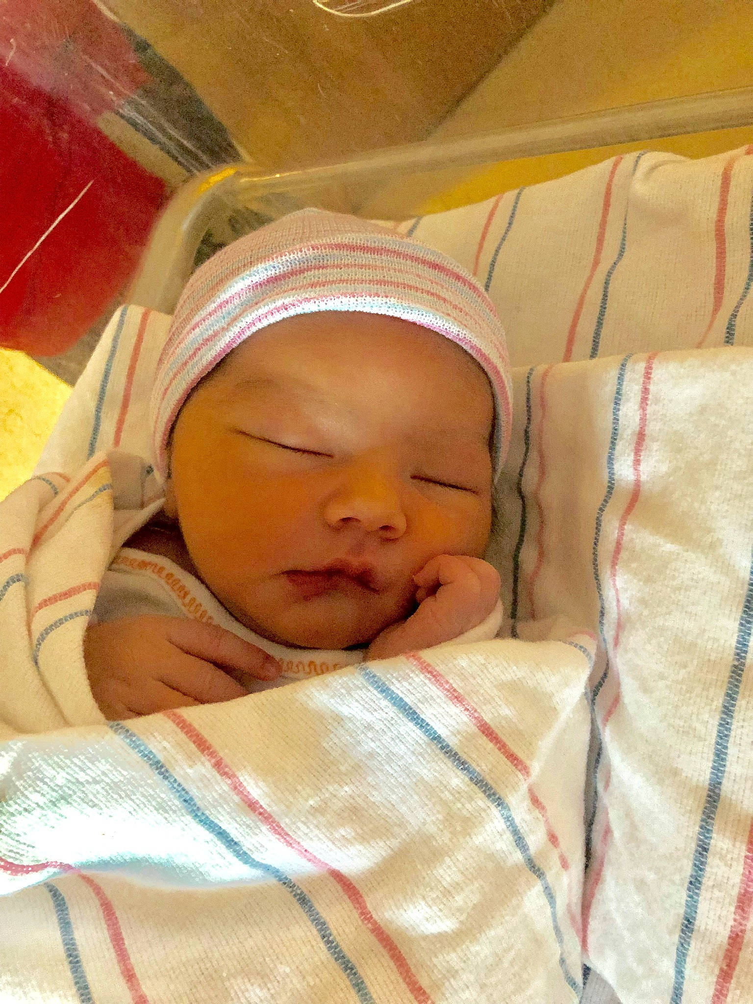 Kendra joined the competition — help win amazing prizes! baby, child, headwear, person, skin, sleep