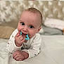 Nathan joined the competition — help win amazing prizes! baby, bed, bedroom, biting, bodypart, couch, face, finger, furniture, hand, happy, head, indoors, newborn, person, photography, portrait, room, sitting, smile