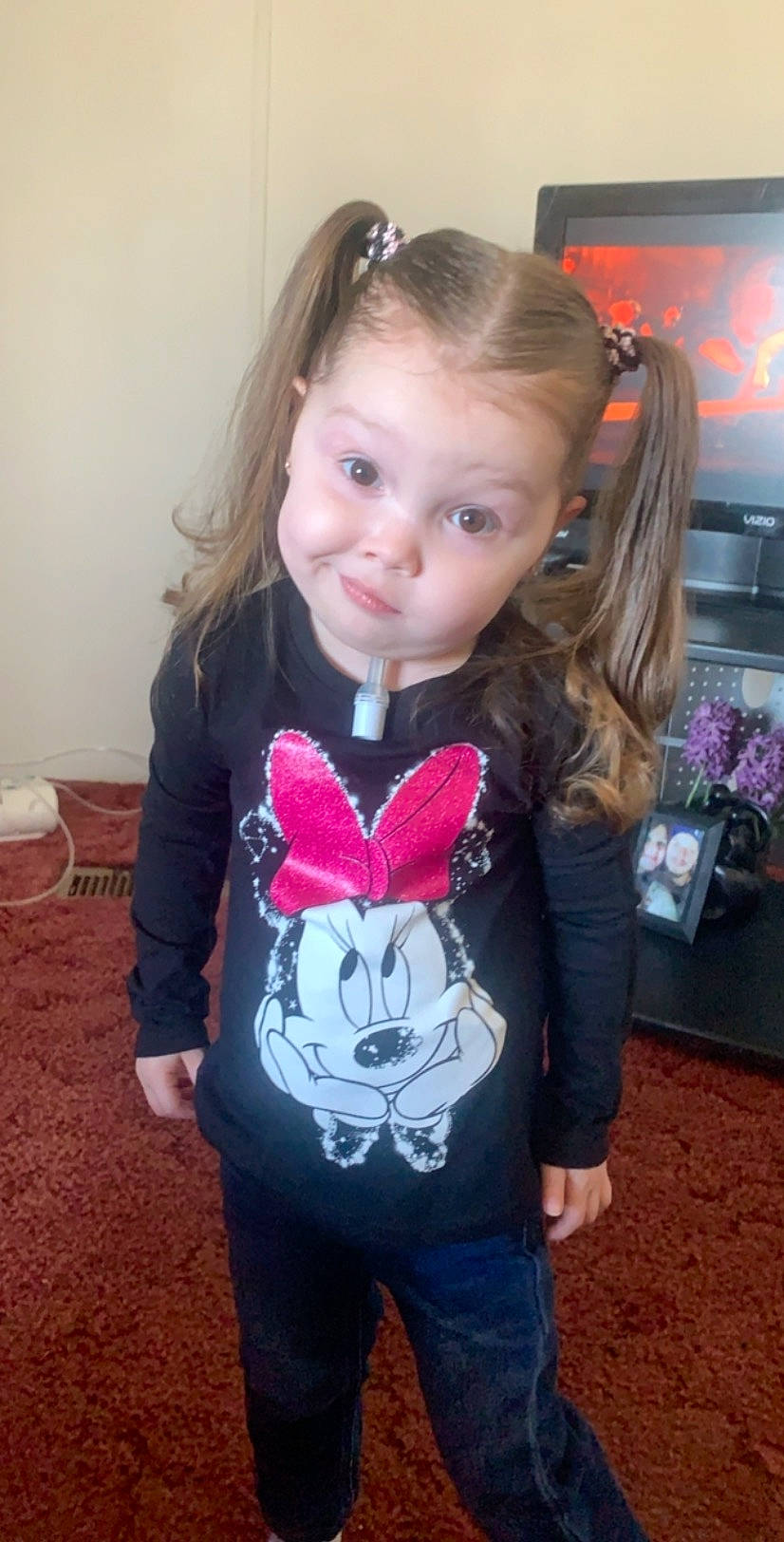 Addyson is registered to the contest to win money with this photo: child, person, pink, smile, t_shirt, toddler