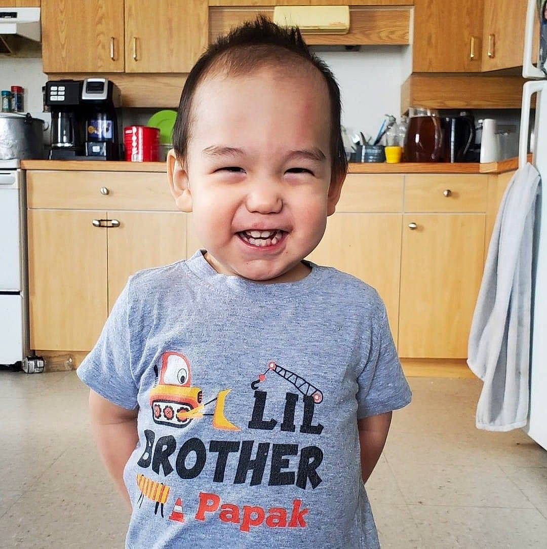 Jamal joined the competition — help win amazing prizes! baby_toddler_clothing, cabinetry, child, cooktop, cool, countertop, electric_blue, flooring, fun, happy, home_appliance, kitchen, kitchen_appliance, kitchen_stove, major_appliance, person, room, sleeve, smile, t_shirt