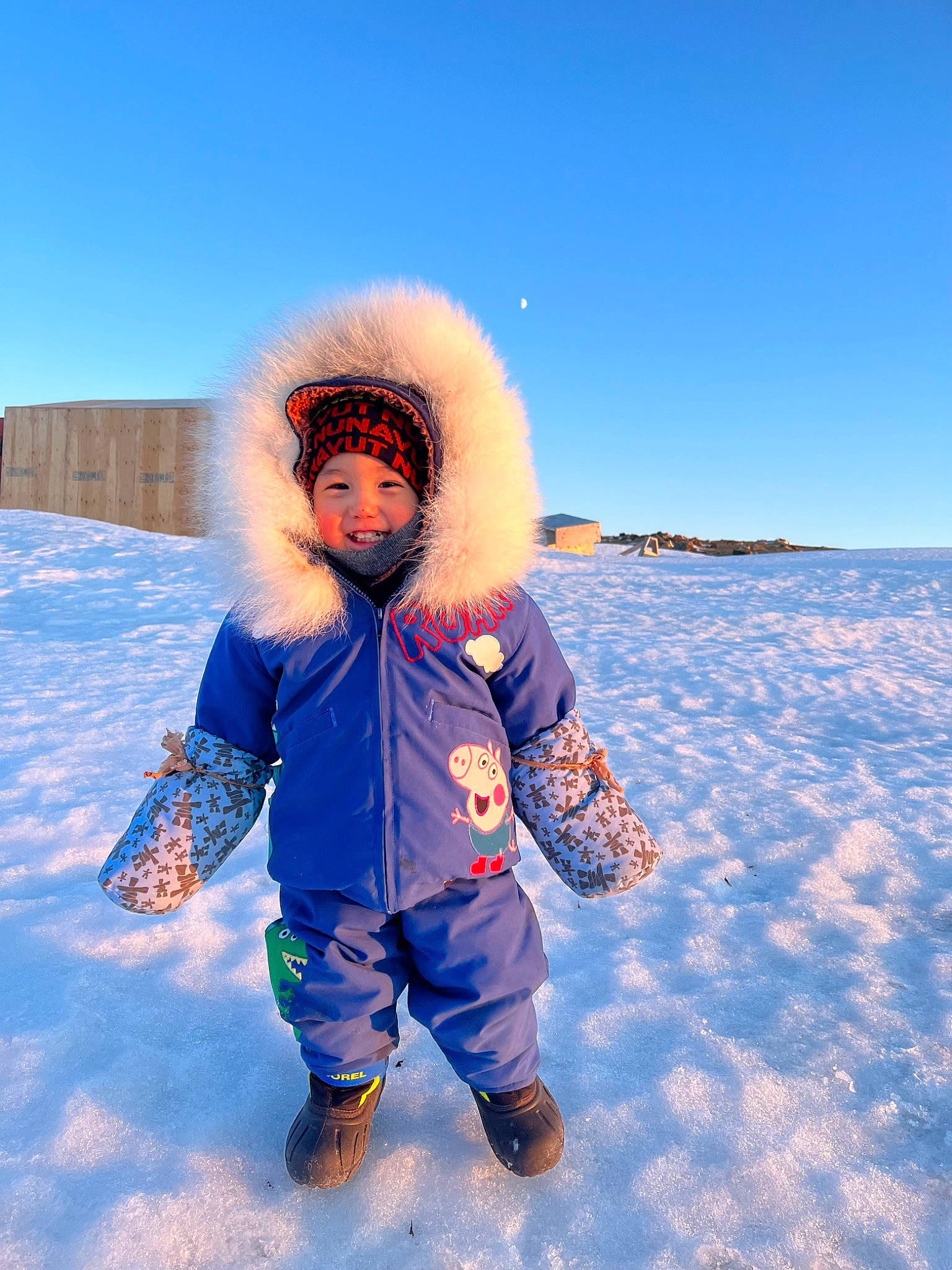 Jamal joined the competition — help win amazing prizes! cloud, electric_blue, flash_photography, freezing, fun, glove, happy, headwear, horizon, ice_cap, jacket, landscape, leisure, people_in_nature, person, recreation, sky, sleeve, snow, toddler