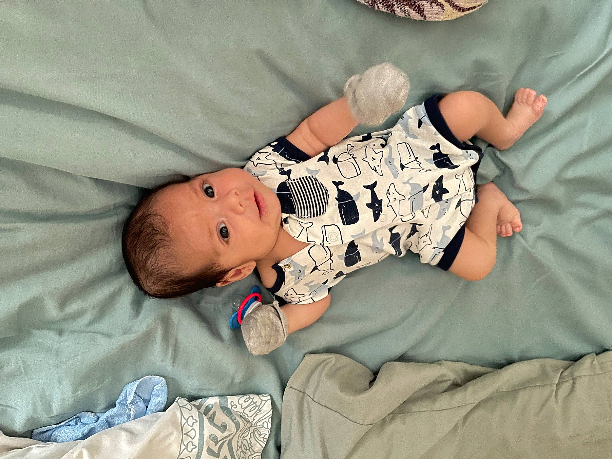 Billy joined the competition — help win amazing prizes! baby, baby_products, baby_sleeping, baby_toddler_clothing, comfort, eye, face, finger, gesture, hand, hat, head, human_body, joint, linens, pattern, person, skin, sleeve, t_shirt