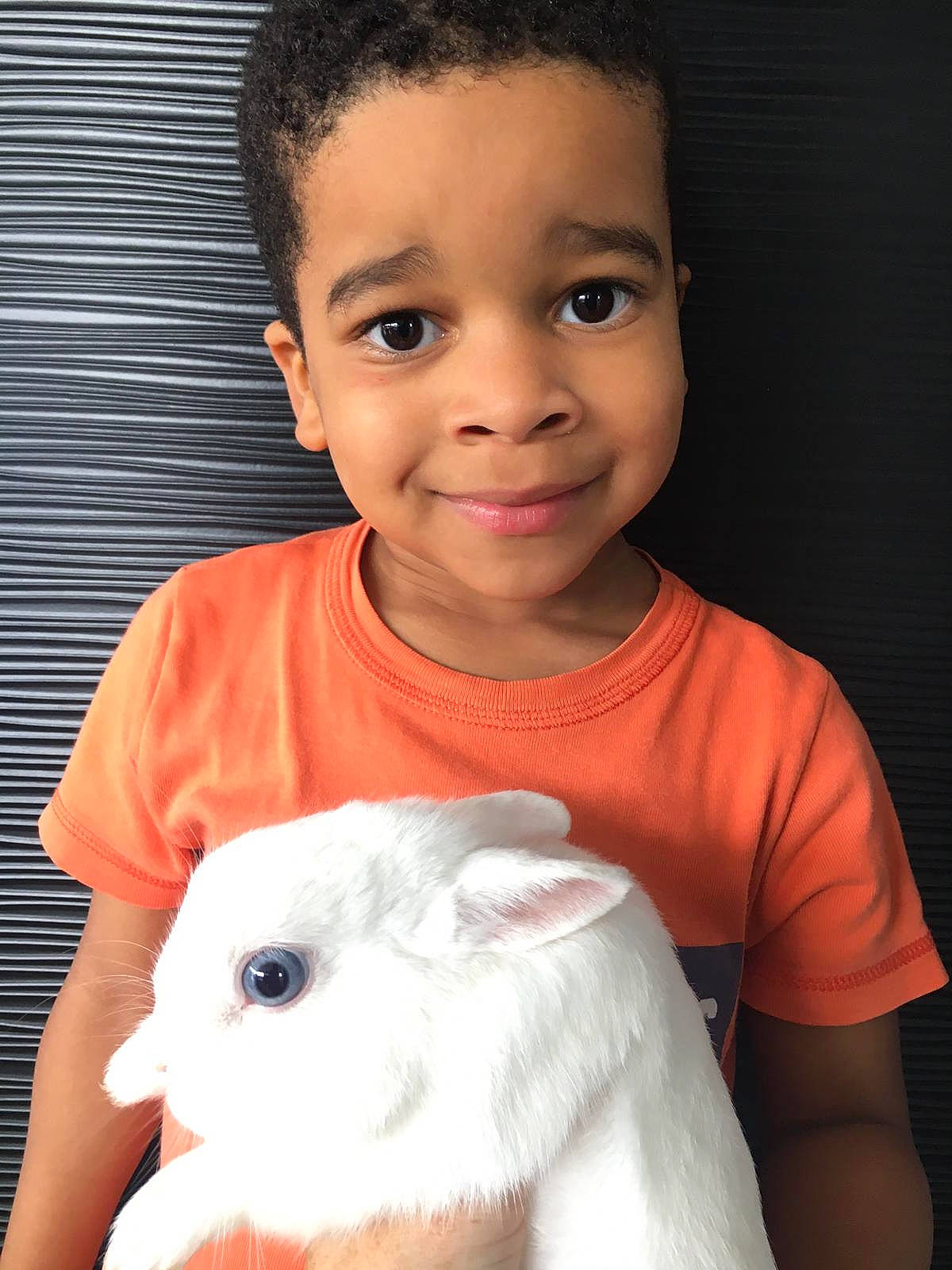 Layvin participe au concours pour gagner de l'argent avec cette photo : cheek, chin, ear, eye, fawn, flash_photography, gesture, hand, happy, head, iris, joy, nose, organ, person, rabbit, rabbits_and_hares, skin, sleeve, smile