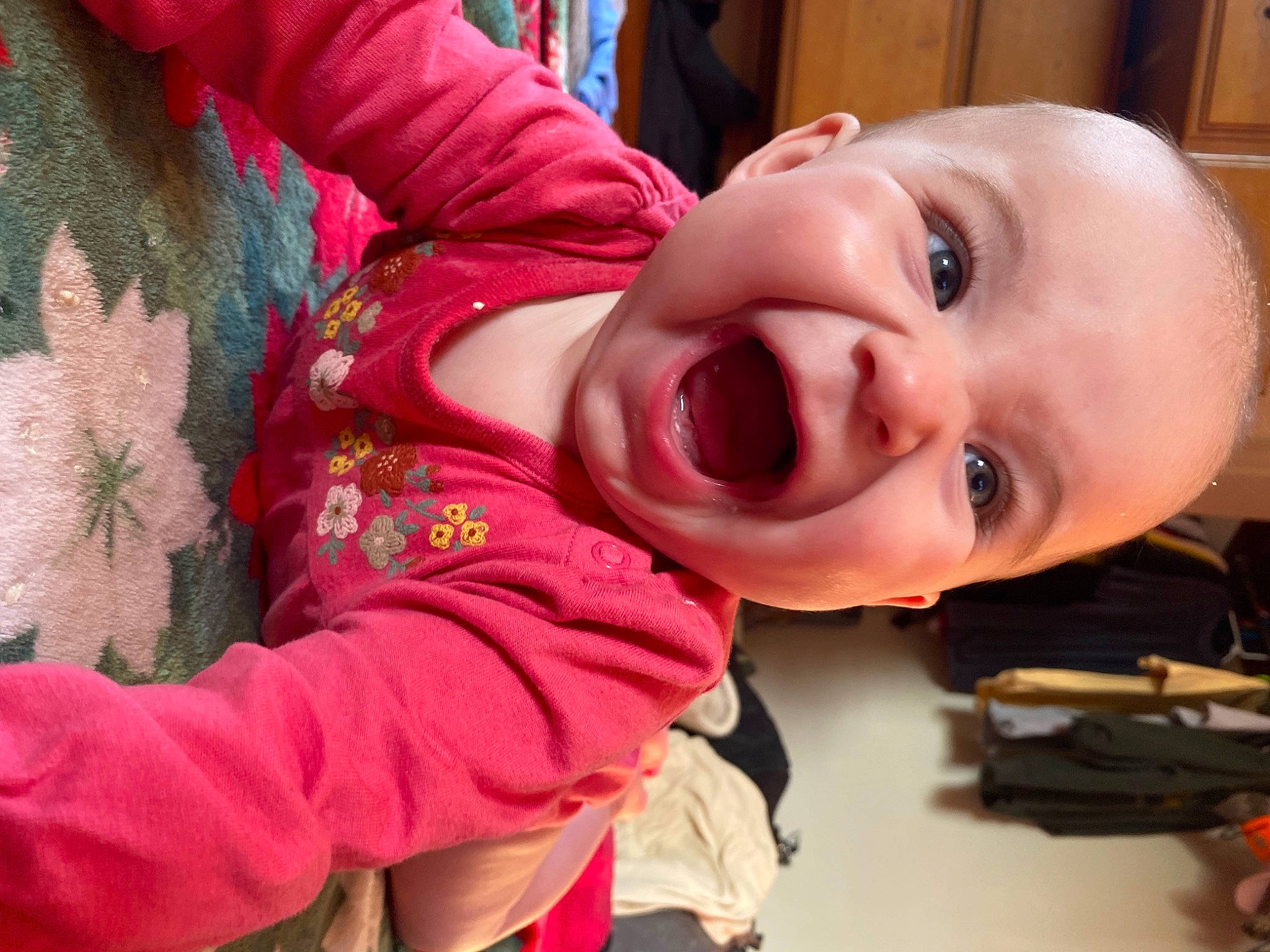 Berkley is registered to the contest to win money with this photo: baby, baby_laughing, baby_products, baby_toddler_clothing, cheek, child, clothing, eyelash, fun, happy, human_body, iris, lip, mouth, nose, person, skin, sleeve, smile, toddler
