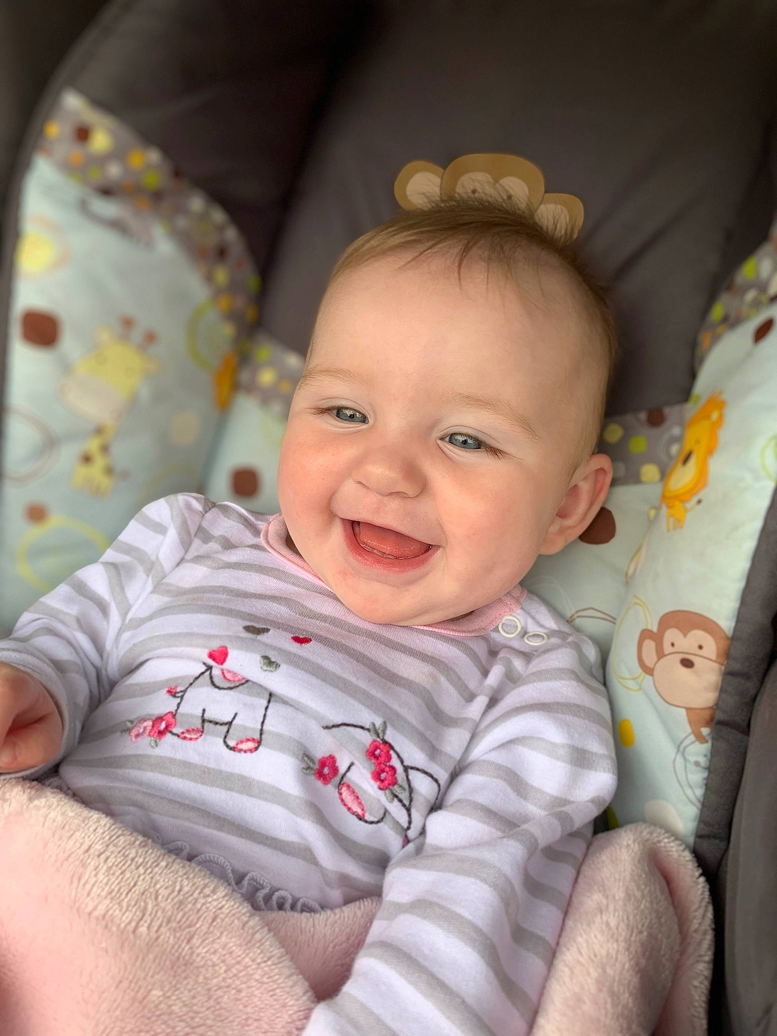 Gracelyn joined the competition — help win amazing prizes! baby, baby_toddler_clothing, cheek, chin, comfort, eye, facial_expression, finger, hairstyle, happy, head, iris, joy, lip, mouth, nose, person, skin, smile, standing