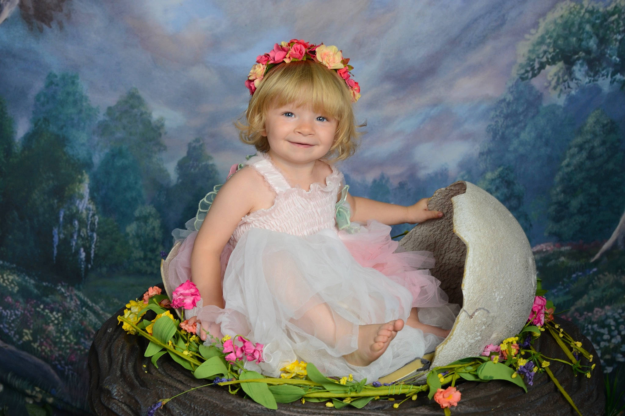 Lyla-rose joined the competition — help win amazing prizes! art, baby_toddler_clothing, blond, flash_photography, flower, fun, grass, happy, headpiece, iris, joy, magenta, meadow, people_in_nature, person, petal, pink, plant, sitting, smile