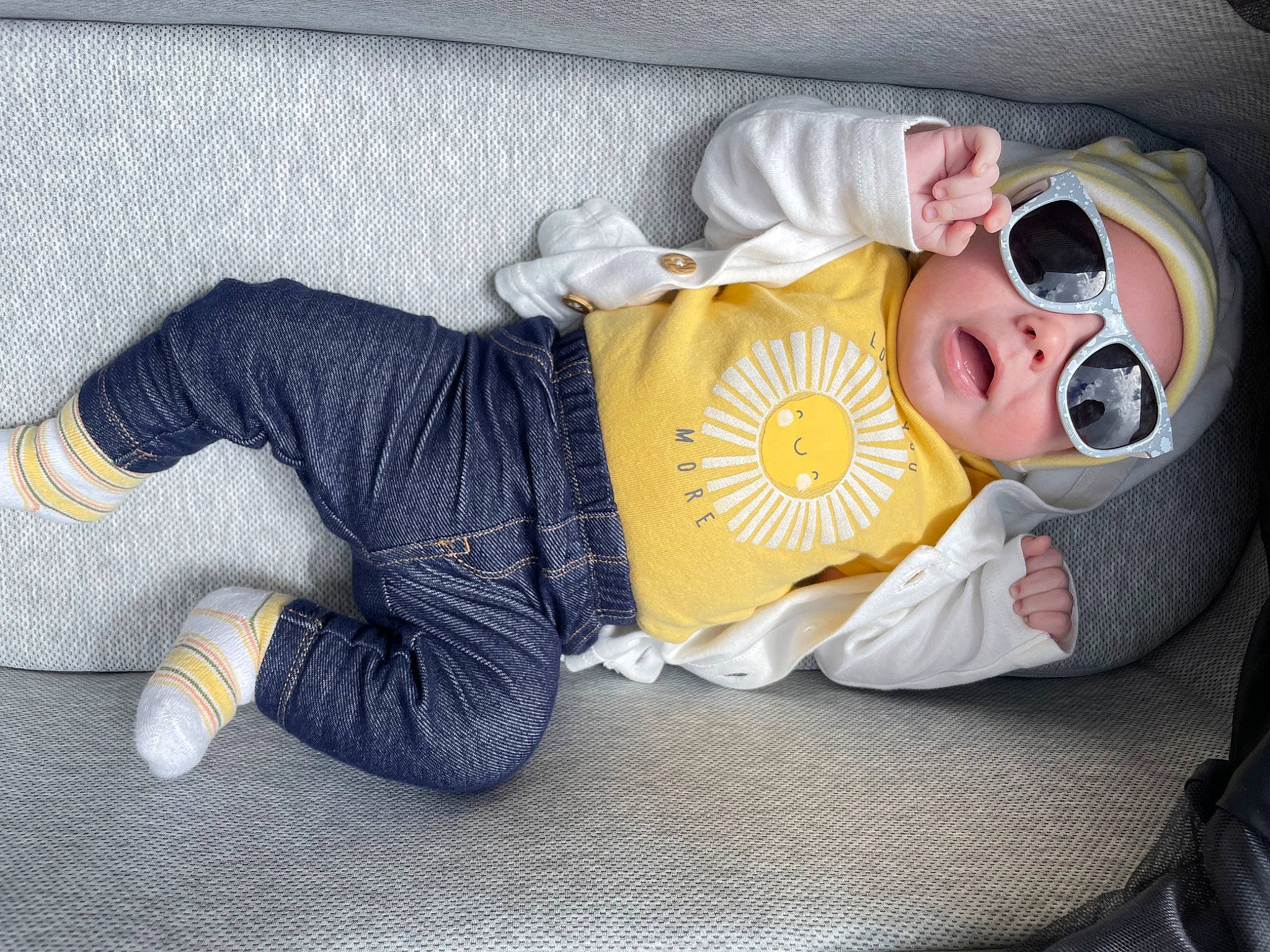 William joined the competition — help win amazing prizes! baby, baby_products, baby_safety, baby_sleeping, baby_toddler_clothing, child, comfort, doll, goggles, hat, headwear, human_body, lap, linens, person, plush, sleeve, stuffed_toy, sunglasses, textile