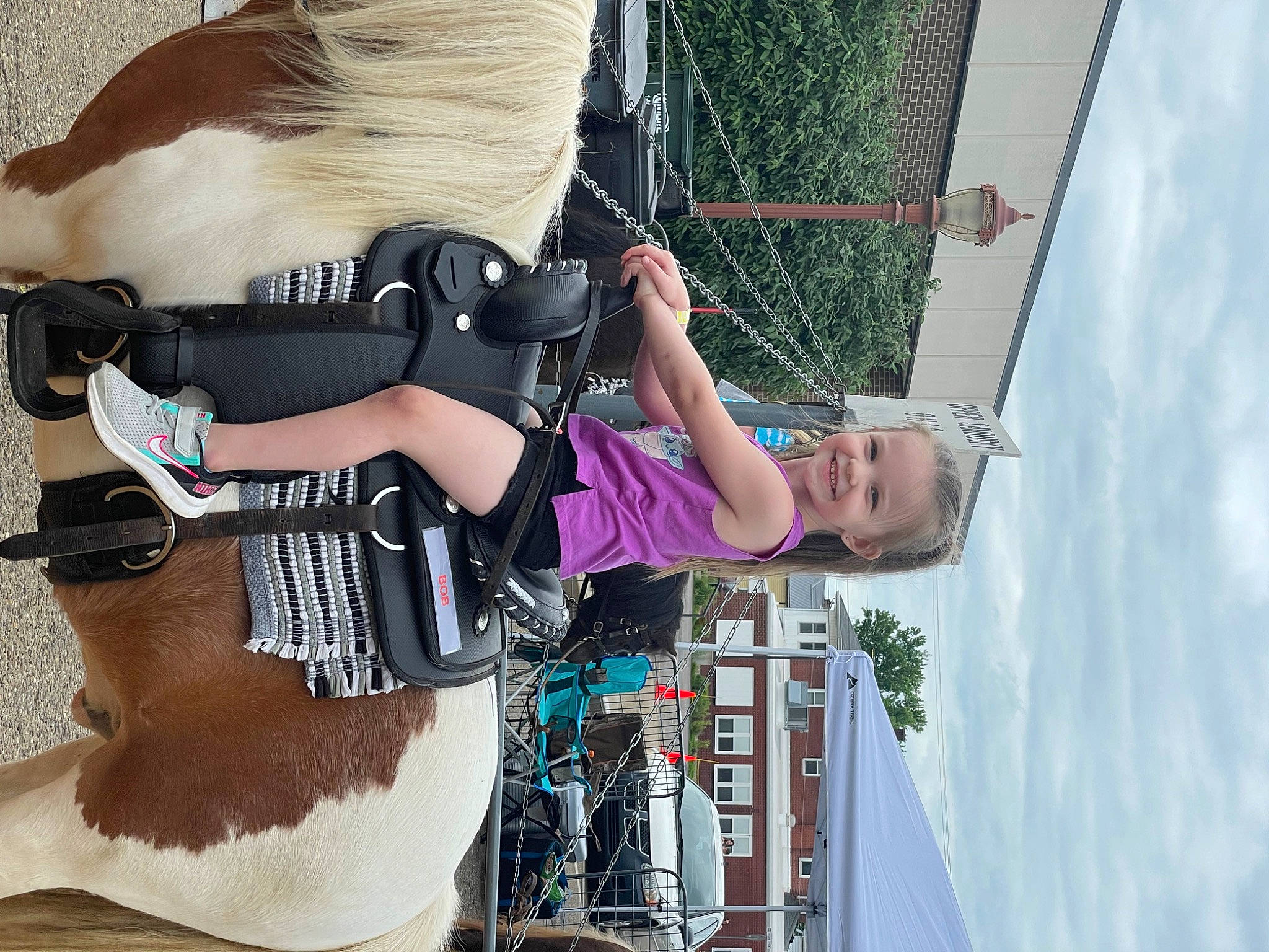 Payton joined the competition — help win amazing prizes! adventure, bridle, cloud, eyewear, fun, fur, horse_tack, joy, leisure, person, recreation, rope, sky, thigh, tree, vacation, white