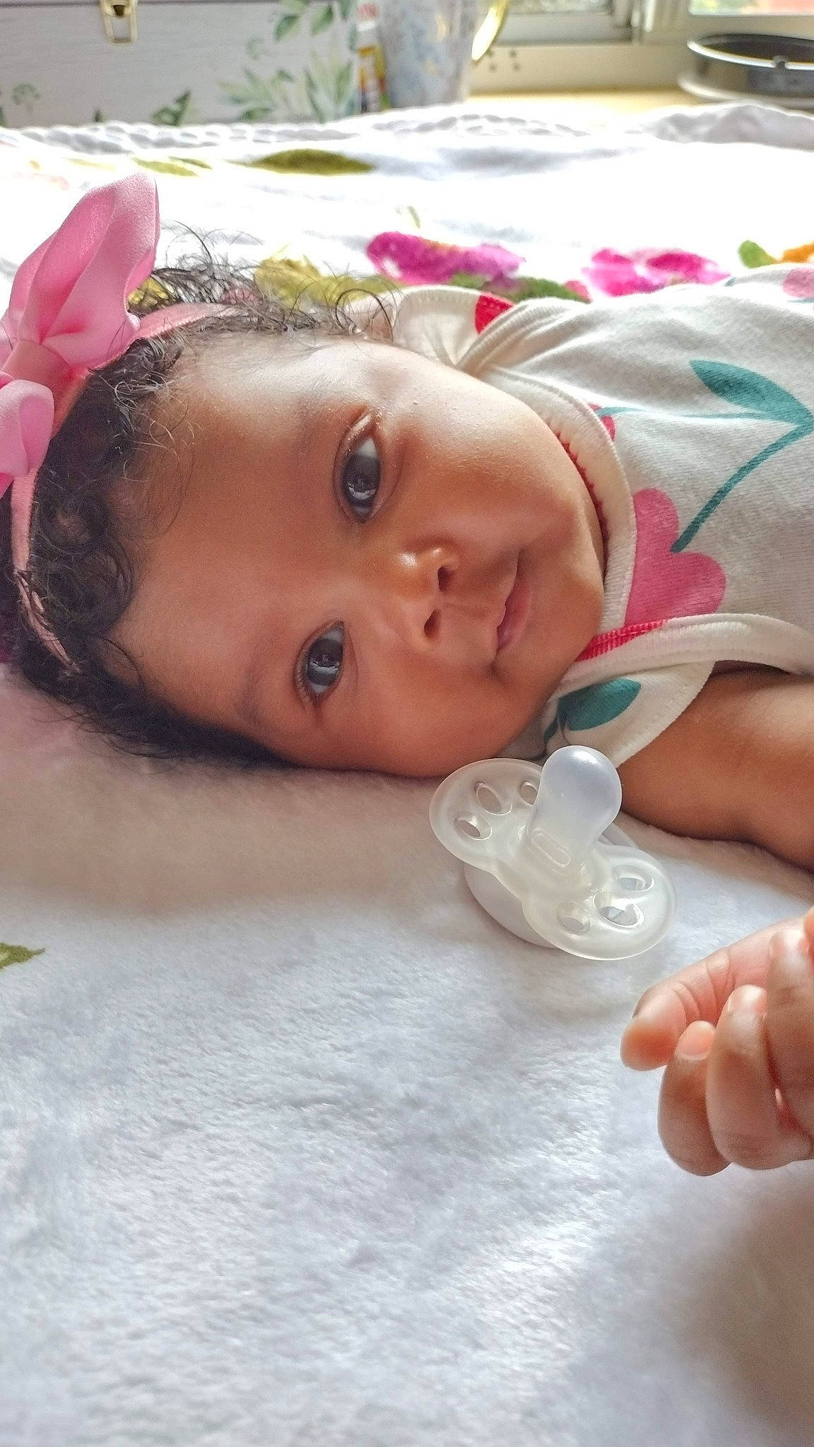 Sahara joined the competition — help win amazing prizes! baby, baby_toddler_clothing, cheek, child, close_up, eyebrow, eyelash, fashion_accessory, flower, fun, grass, happy, iris, lip, nail, person, petal, pink, rose, skin