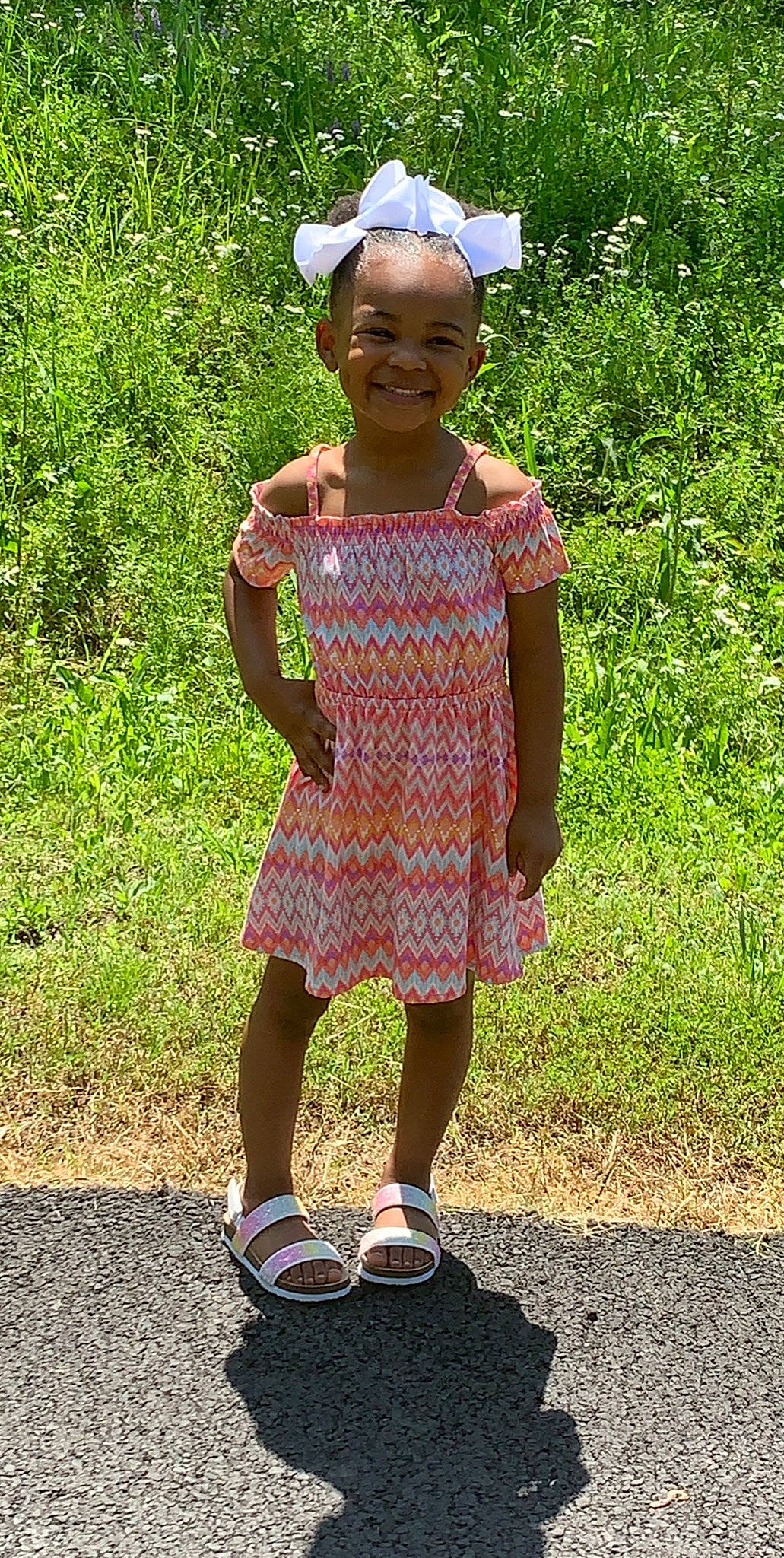 Makensle is registered to the contest to win money with this photo: adaptation, child, dress, joy, pattern, person, smile, toddler