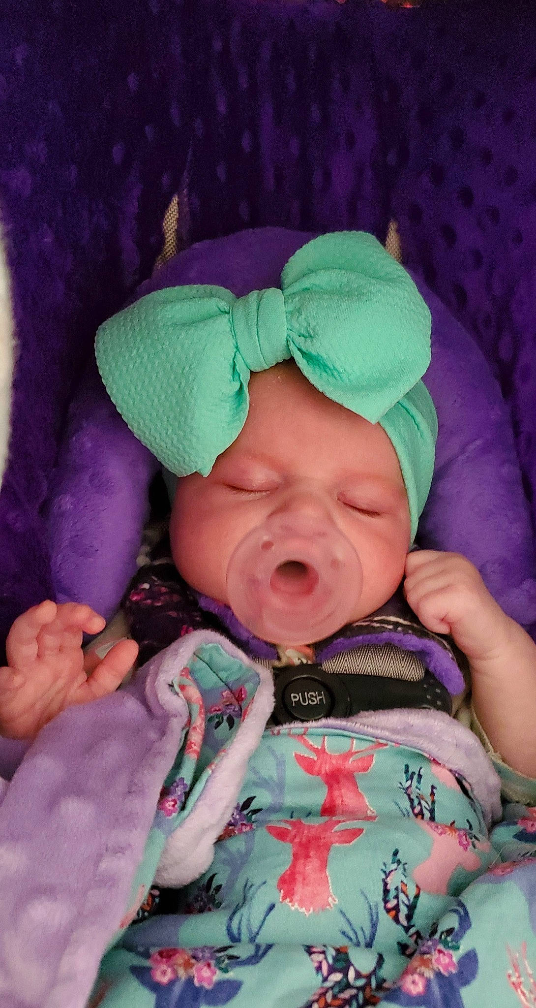 Chevelle joined the competition — help win amazing prizes! baby, birth, cheek, child, eye, forehead, green, head, headwear, mouth, nose, person, purple, skin, smile, toddler