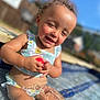 Brexley joined the competition — help win amazing prizes! toddler, child, water, pool, swimming, splash, red_ball, summer, sunlight, smile, happy, outdoor, swimwear, baby, play, fun, skin, person, daytime, water_surface