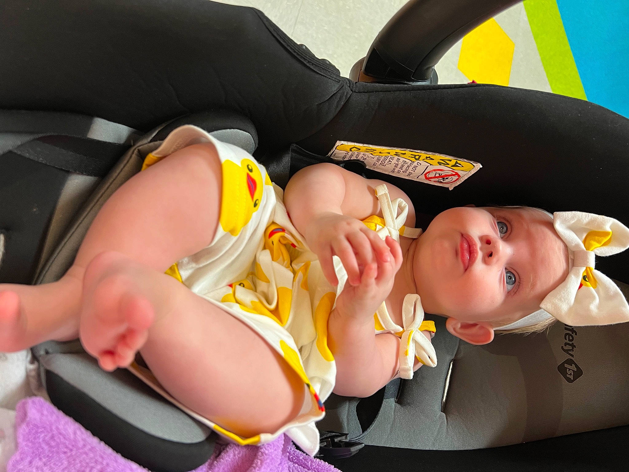 Oaklynn joined the competition — help win amazing prizes! baby, baby_products, baby_toddler_clothing, chest, child, comfort, finger, fun, happy, hat, human_leg, knee, lap, leg, mouth, person, product, smile, thigh, thumb