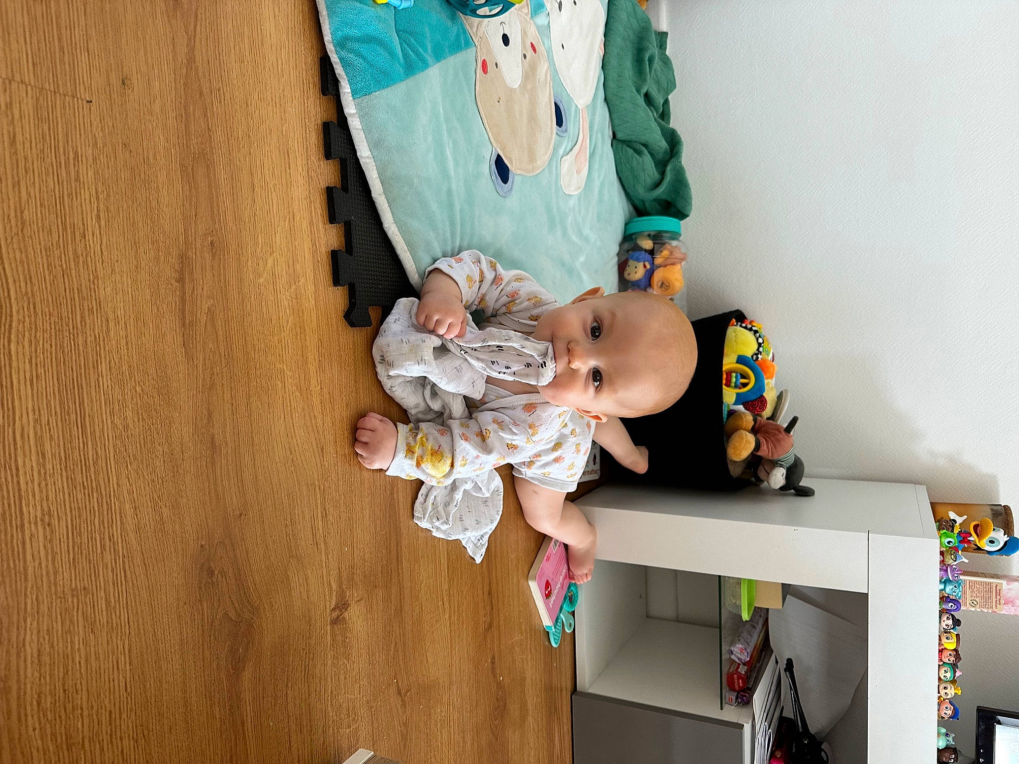 Ayden participe au concours pour gagner de l'argent avec cette photo : baby, baby_products, baby_toddler_clothing, baby_toys, child, doll, dress, fun, happy, person, pink, play, room, sandal, shelving, sitting, sock, stuffed_toy, toddler, toy