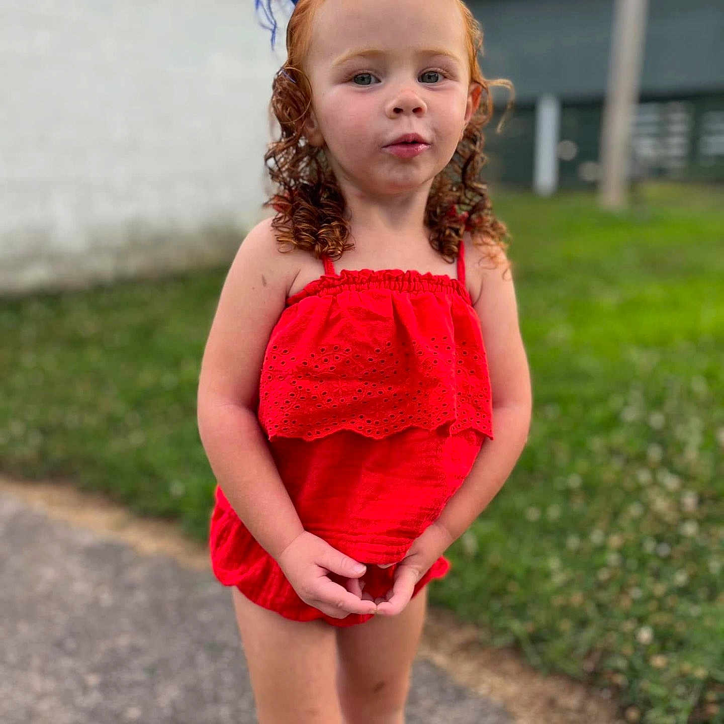 Elle is registered to the contest to win money with this photo: accessories, child, city, clothing, dress, face, female, formalwear, girl, grass, head, person, photography, plant, portrait, road, skirt, street, summer, urban