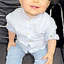 Ayoub a rejoint le concours — aidez-le/la à gagner de superbes lots ! toddler, child, smiling, indoor, sitting, shirt, jeans, white_socks, couch, happy, cute, face, portrait, baby, buttoned_shirt, light_clothing, casual, young_child, person, home