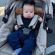 Brixton joined the competition — help win amazing prizes! baby, child, stroller, infant, face, clothing, seatbelt, outdoor, person, cute, fashion, footwear, sock, head, expression, transport, baby_boy, casual, comfort, parked_car