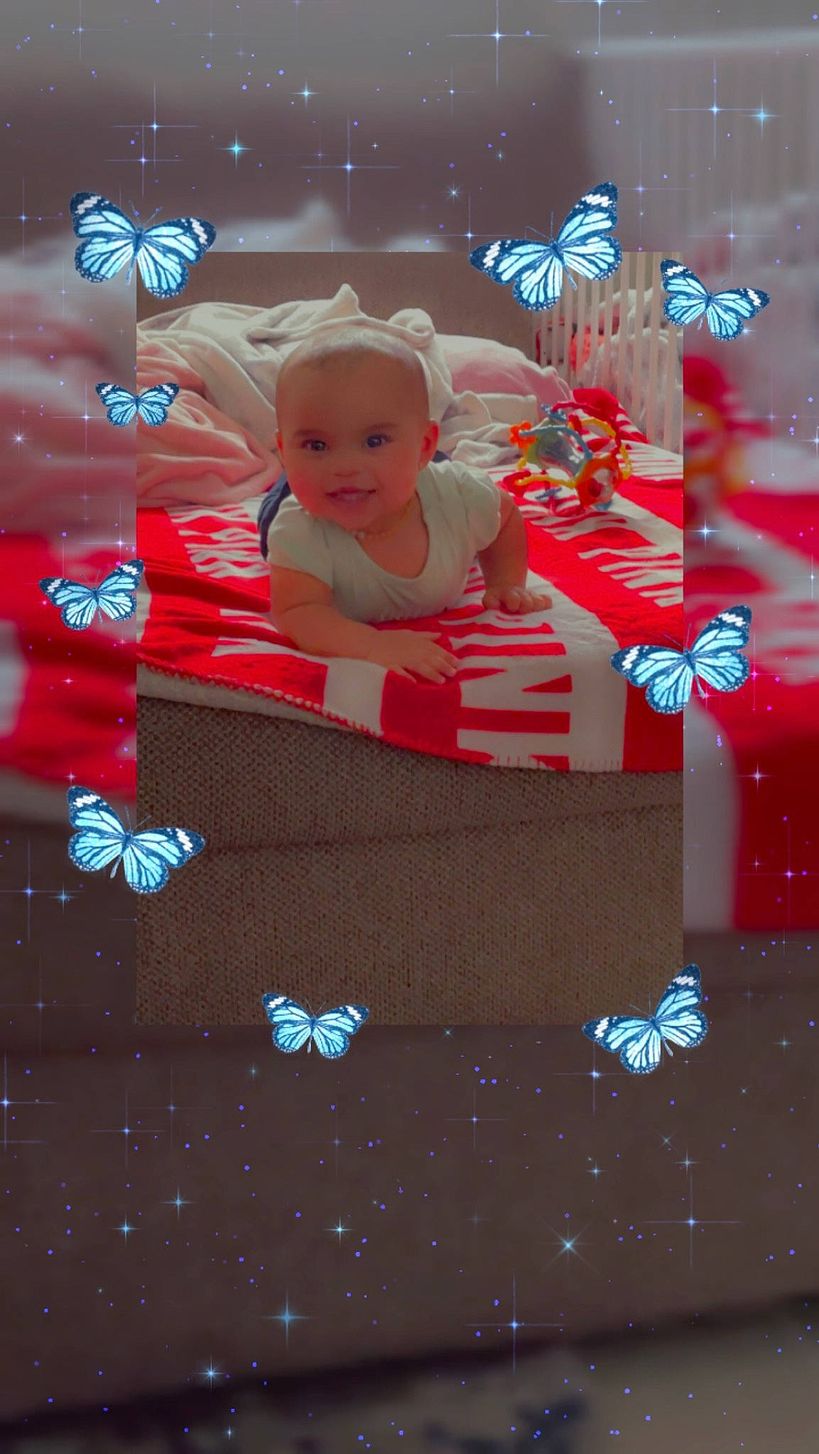 Jaslynn is registered to the contest to win money with this photo: art, baby, baby_products, baby_toddler_clothing, carmine, child, christmas, christmas_eve, electric_blue, event, fictional_character, graphics, happy, holiday, magenta, pattern, person, room, sky, toddler