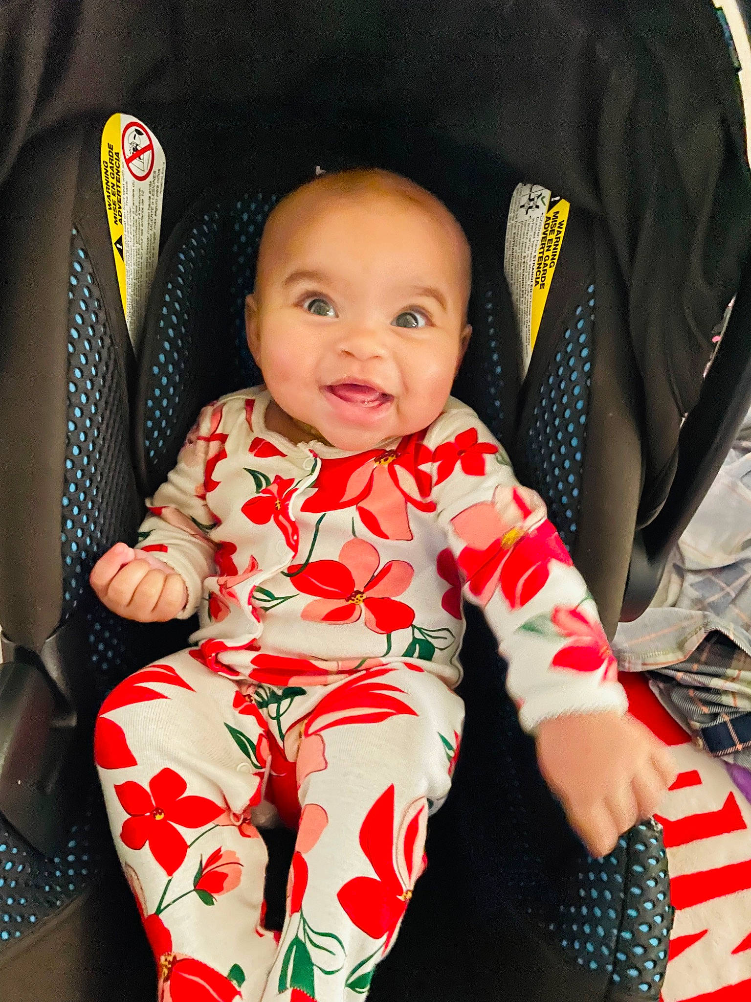 Jaslynn is registered to the contest to win money with this photo: baby, baby_toddler_clothing, black, child, collar, comfort, event, face, fun, happy, outerwear, person, product, sitting, sleeve, smile, standing, t_shirt, textile, toddler