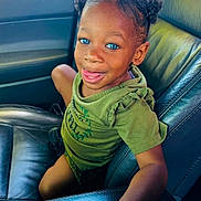 Ramaria joined the competition — help win amazing prizes! child, toddler, car_seat, blue_eyes, green_clothing, pigtails, smiling, tongue_out, black_leather, car_interior, hand, seat_belt, daylight, window, vehicle, cute, portrait, young_child, happy, casual
