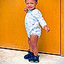 Ramaria joined the competition — help win amazing prizes! toddler, child, smiling, standing, shoes, sneakers, indoors, wooden_door, tile_floor, playful, cute, fashion, person, full_body, one_person, casual, young_child, happy, portrait, feet
