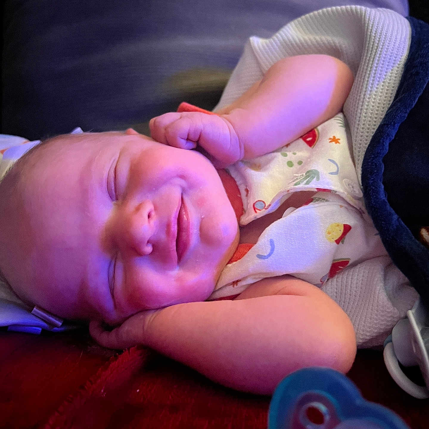 Boz is registered to the contest to win money with this photo: baby, bed, blanket, bodypart, bonnet, clothing, couch, cushion, face, finger, furniture, hand, hat, head, homedecor, newborn, person, photography, portrait, sleeping