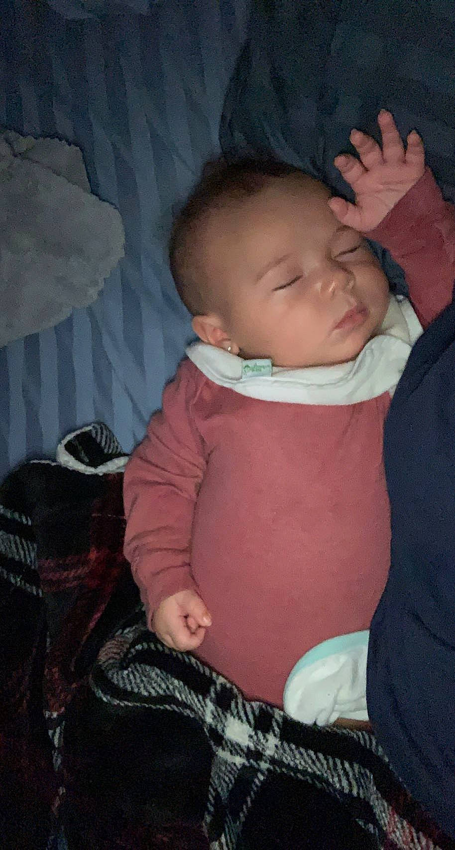 Dani joined the competition — help win amazing prizes! baby, baby_toddler_clothing, cheek, chin, comfort, eye, gesture, hand, head, human_body, iris, lap, lip, mouth, neck, person, pink, skin, sleeve, textile