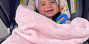 Averly joined the competition — help win amazing prizes! baby, blanket, child, colorful, comfort, cute, fabric, face, happy, head, headband, infant, outdoor, pink, seat, smile, stroller, toy, warm, white