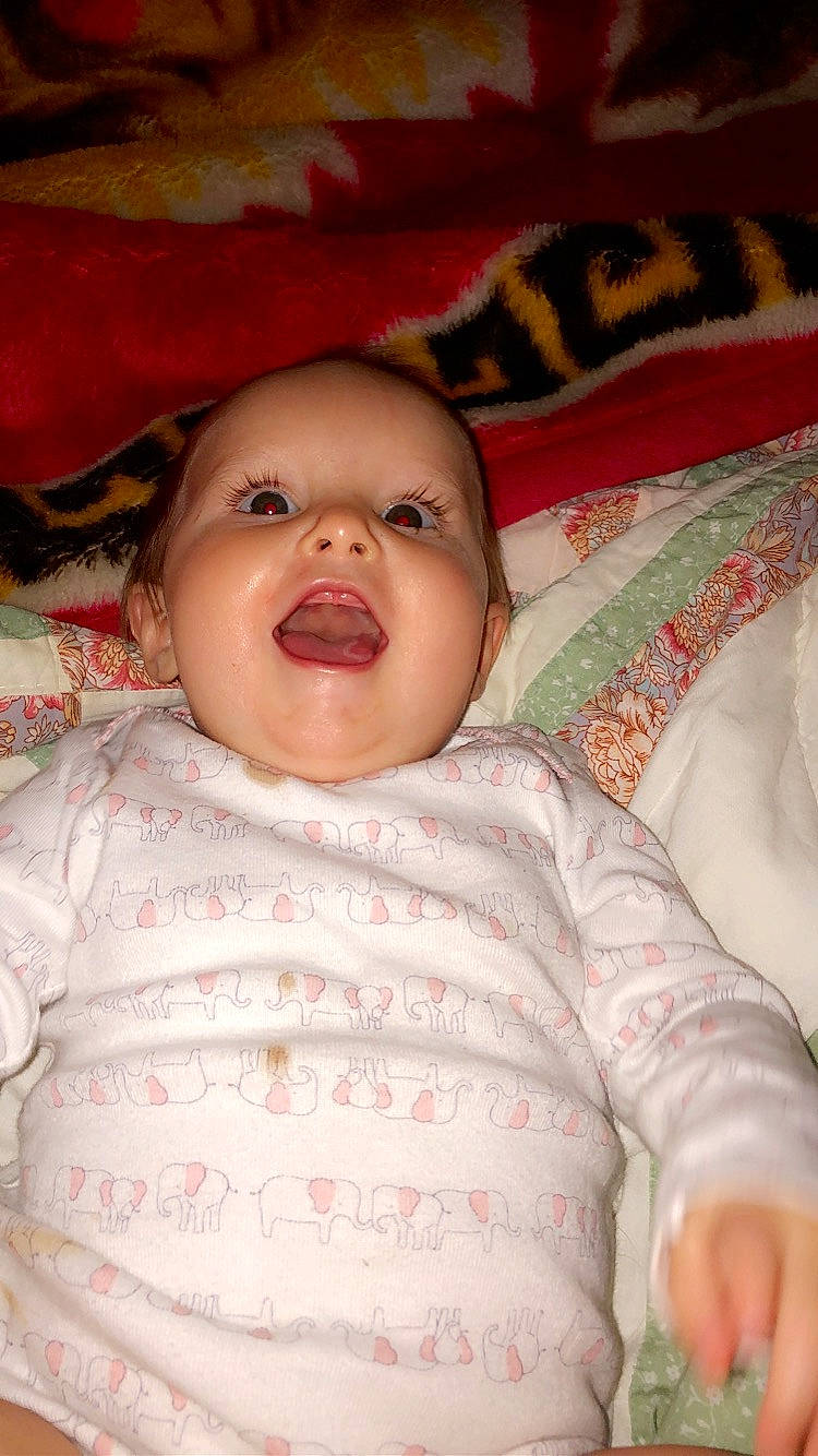 Abriella joined the competition — help win amazing prizes! baby, bedtime, cheek, child, eye, face, facial_expression, lip, mouth, nose, person, skin, smile, toddler