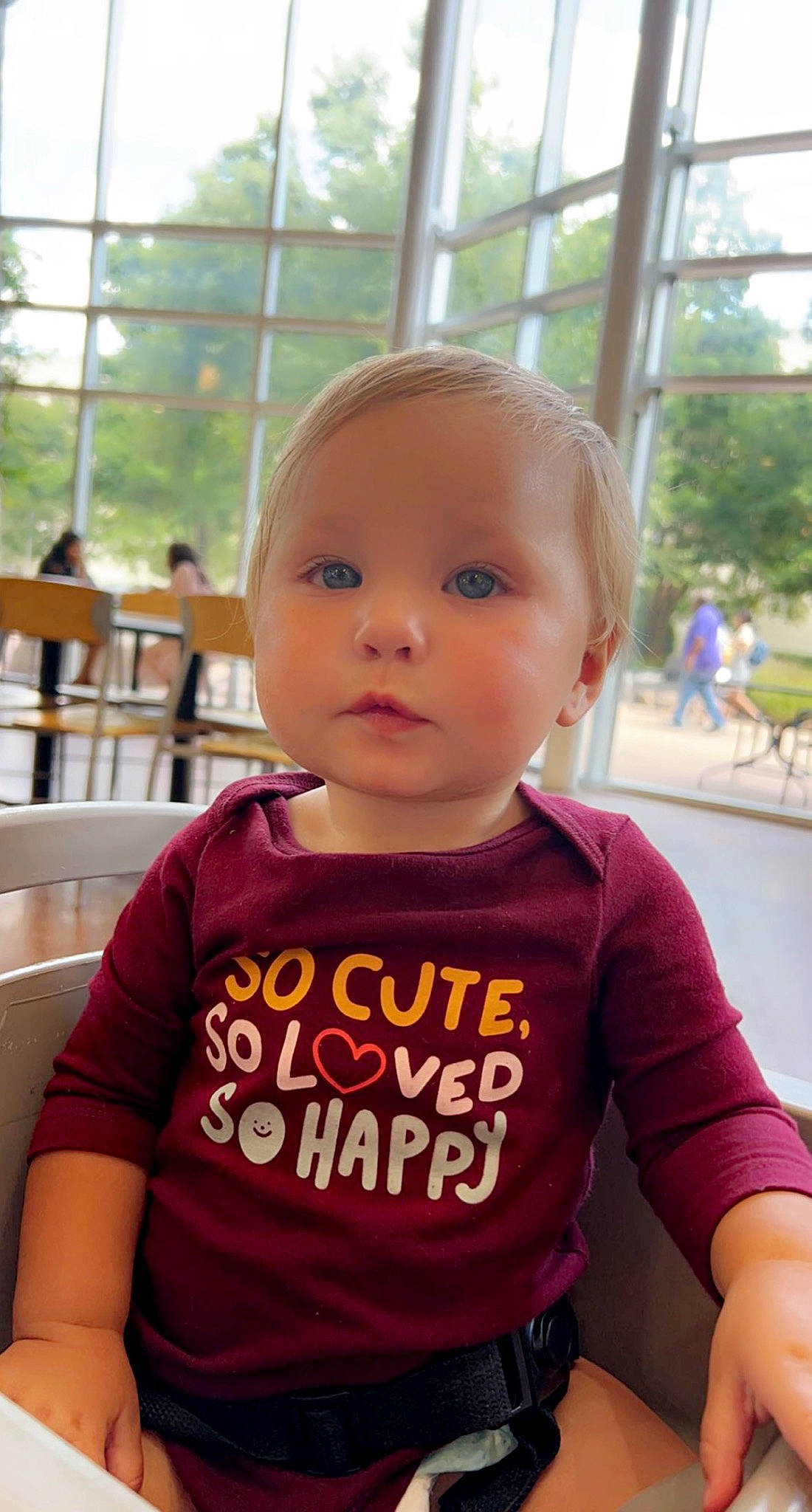 Trinady is registered to the contest to win money with this photo: baby, baby_toddler_clothing, blond, cheek, child, chin, fun, happy, iris, leisure, lip, neck, nose, person, recreation, sitting, skin, sleeve, t_shirt, toddler