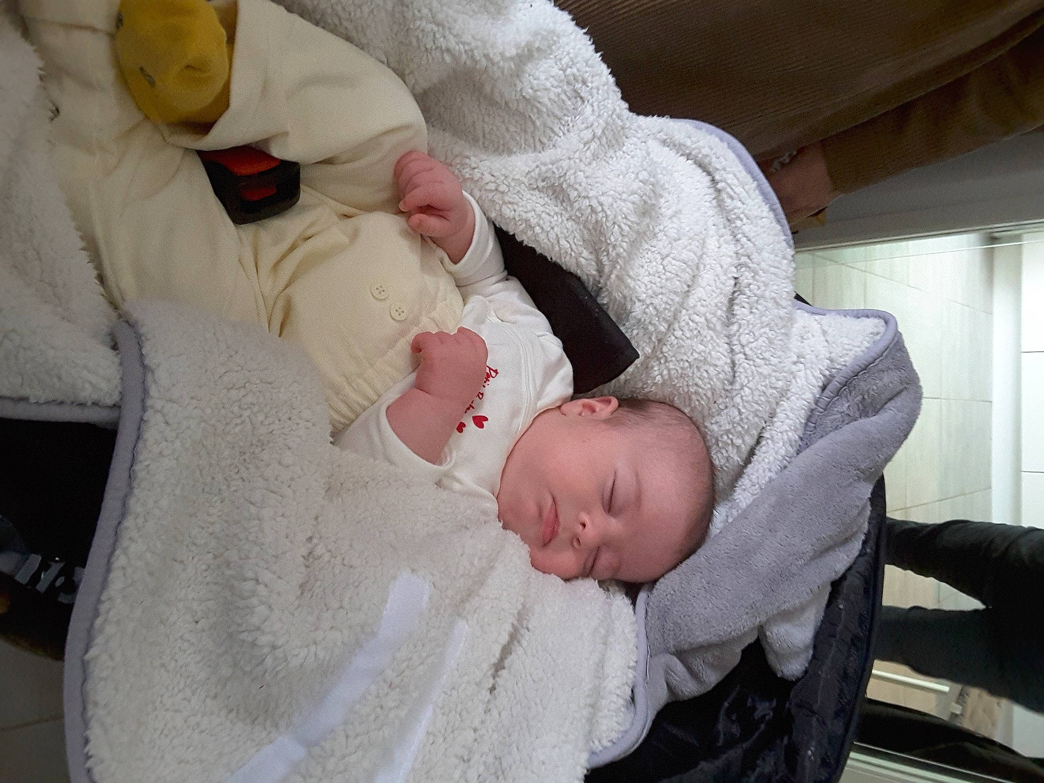 Alix participe au concours pour gagner de l'argent avec cette photo : baby, baby_products, baby_safety, baby_sleeping, baby_toddler_clothing, child, comfort, event, hand, hat, human_body, infant_bed, linens, nap, person, room, skin, sleep, textile, thumb