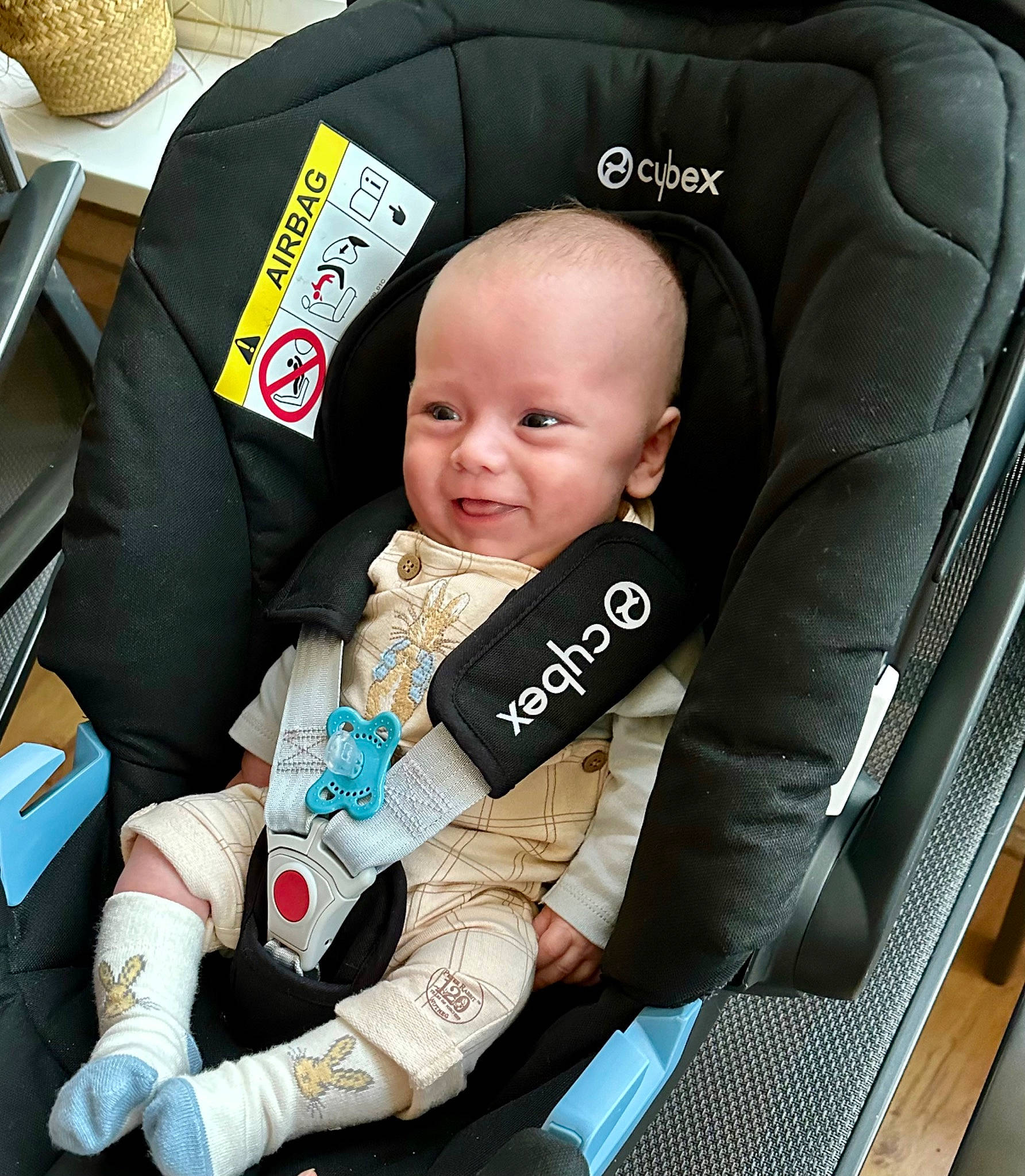 Harrison joined the competition — help win amazing prizes! auto_part, automotive_design, baby, baby_carriage, baby_in_car_seat, baby_products, baby_safety, baby_toddler_clothing, car_seat, car_seat_cover, child, comfort, head_restraint, lap, motor_vehicle, person, seat_belt, sitting, smile, steering_wheel