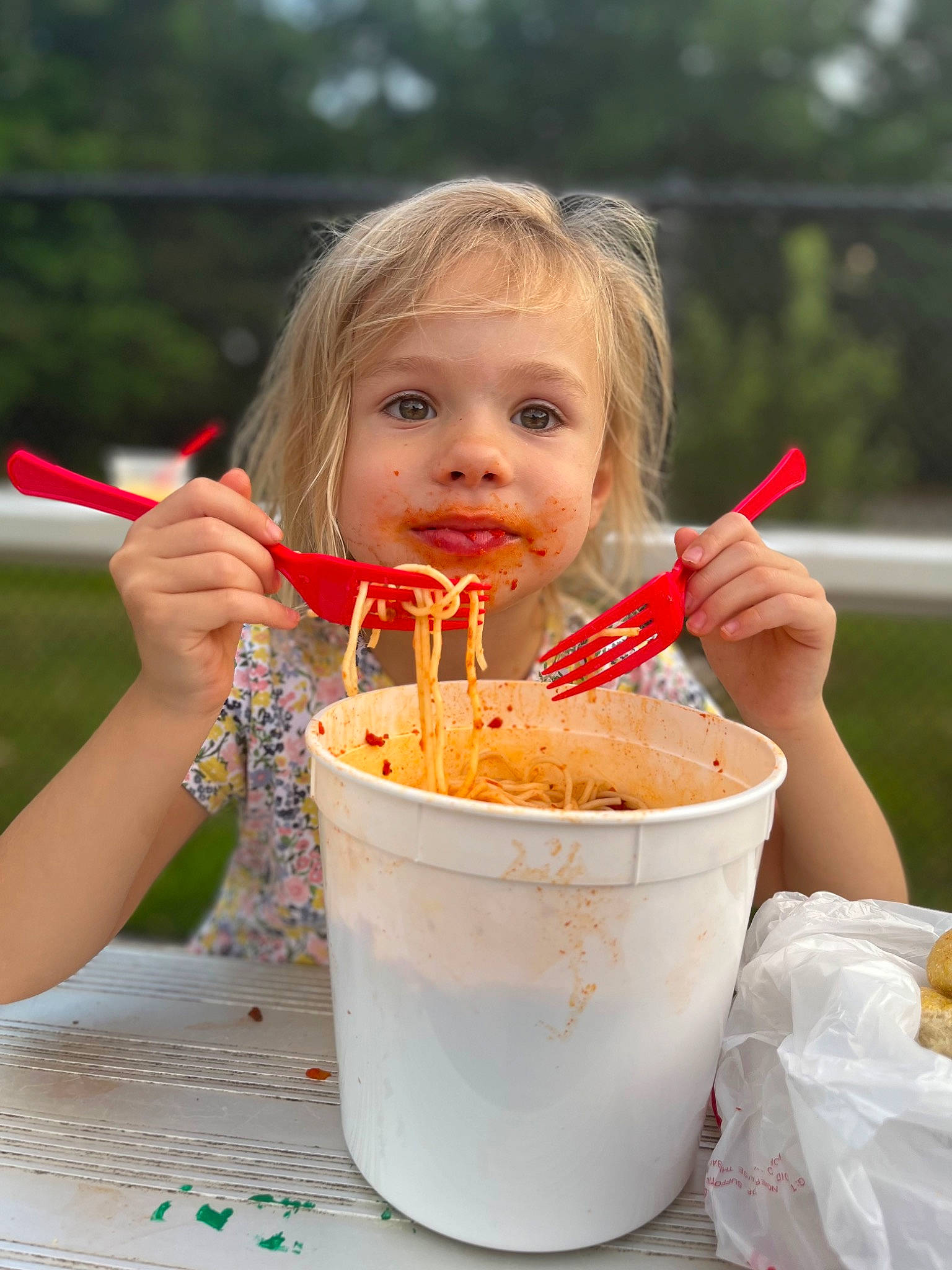 Charlotte joined the competition — help win amazing prizes! biting, child, comfort_food, cuisine, dish, drink, drinking_straw, eating, face, fast_food, food, food_craving, happy, ingredient, junk_food, person, sweetness, table, tableware, toddler