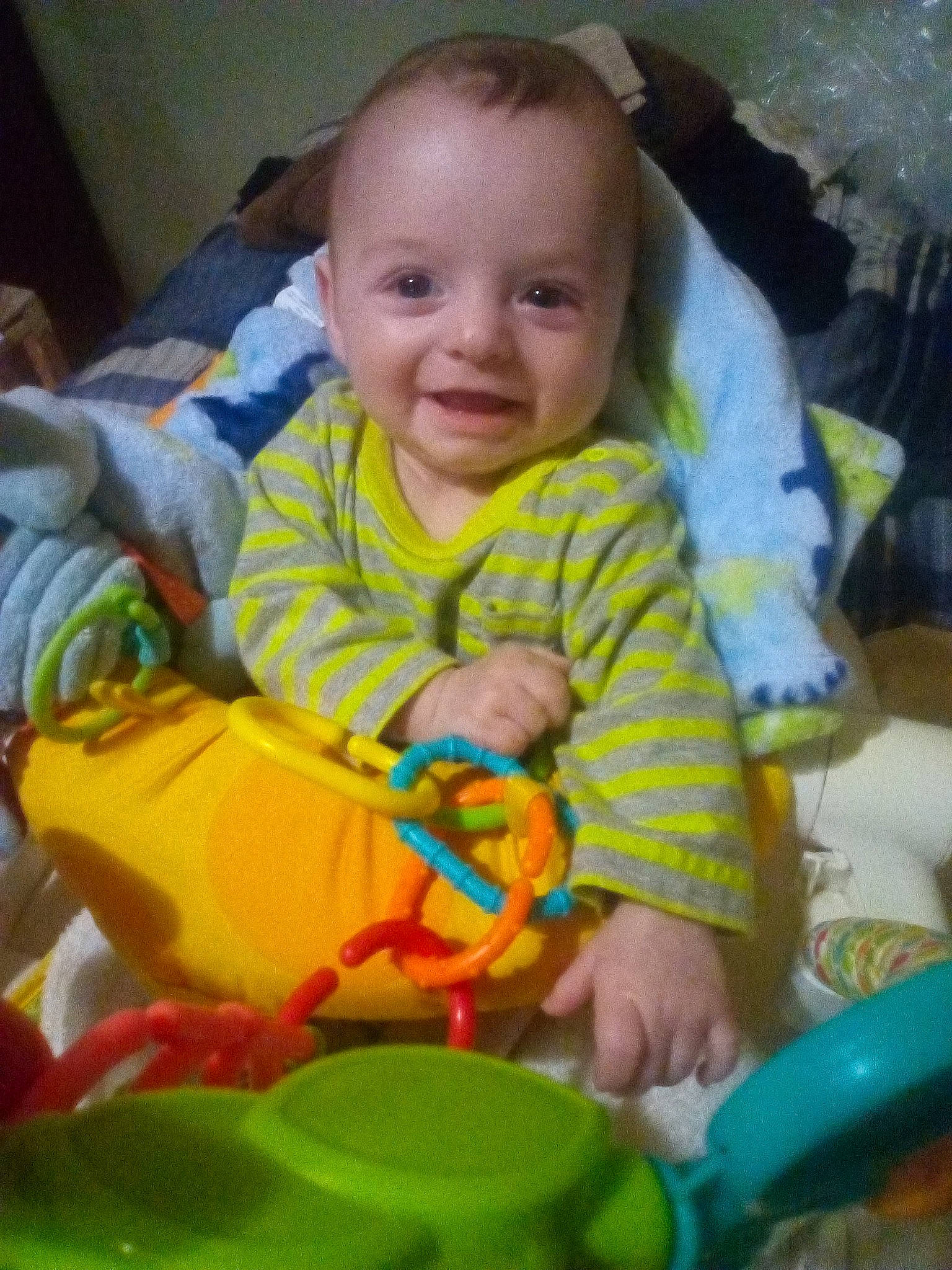 Isaiah is registered to the contest to win money with this photo: baby, baby_toddler_clothing, cheek, child, comfort, face, fun, happy, head, iris, joy, mouth, nose, organ, person, product, skin, smile, snapshot, textile