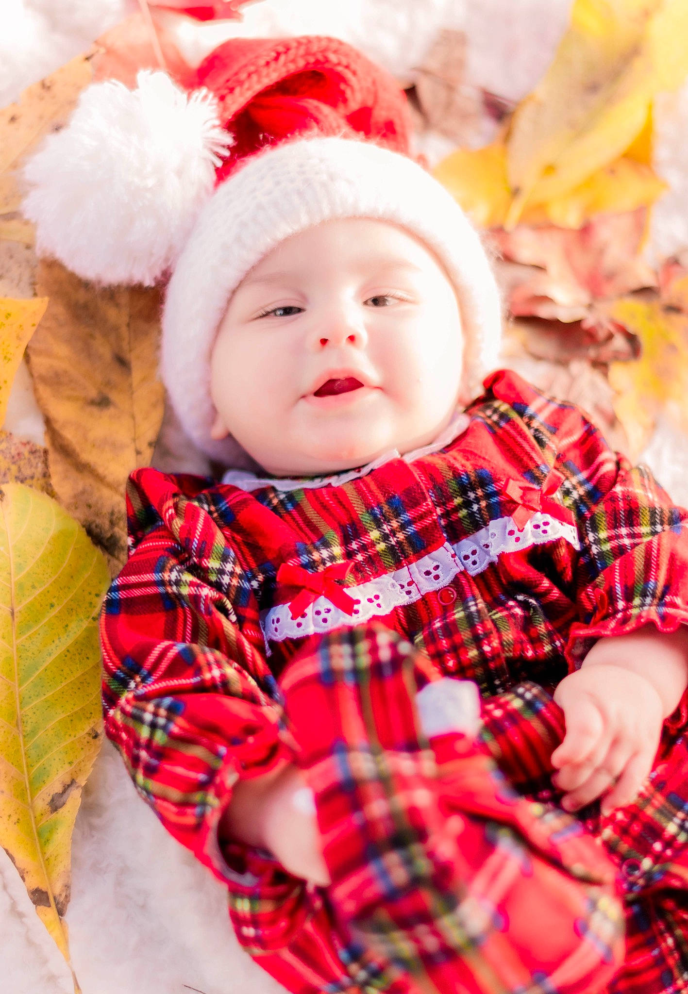 Alina joined the competition — help win amazing prizes! baby, baby_toddler_clothing, bonnet, cheek, child, design, facial_expression, headwear, holiday, iris, lip, nose, pattern, peach, person, plaid, red, skin, tartan, textile