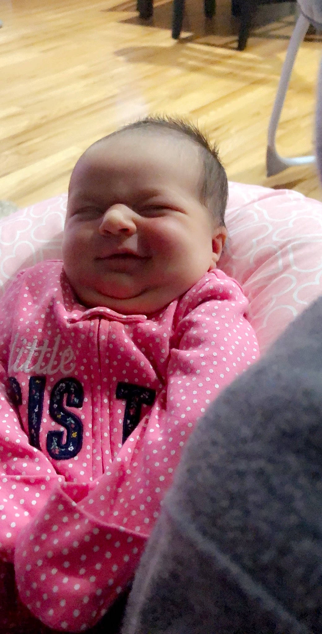 Aliana joined the competition — help win amazing prizes! baby, cheek, child, chin, eye, face, facial_expression, forehead, head, lip, mouth, nose, person, pink, skin, sleep, smile, toddler