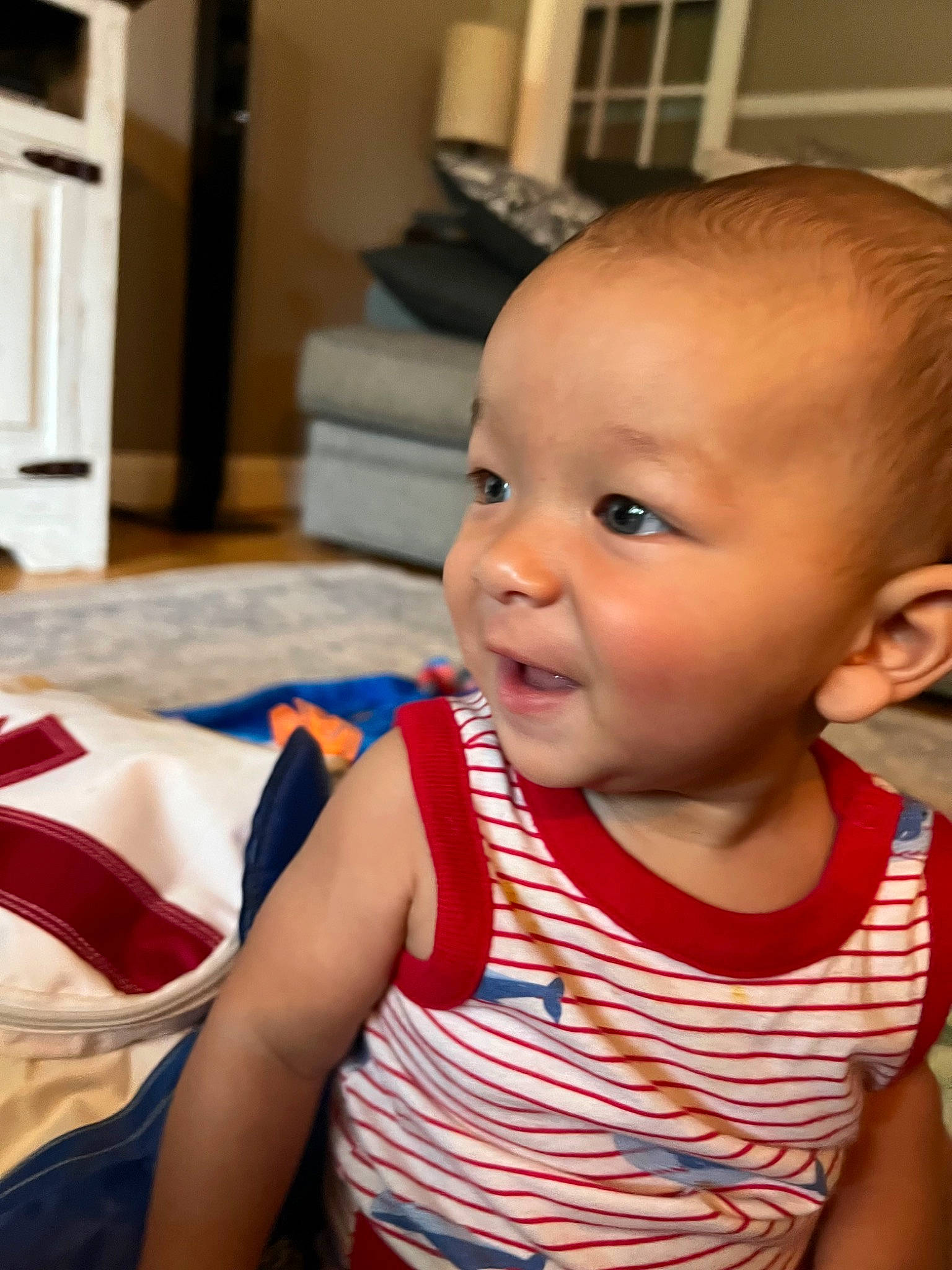 Khalil joined the competition — help win amazing prizes! active_tank, baby, baby_toddler_clothing, cheek, chest, child, eyebrow, eyelash, flooring, fun, happy, iris, nose, person, room, sitting, skin, sleeve, smile, t_shirt