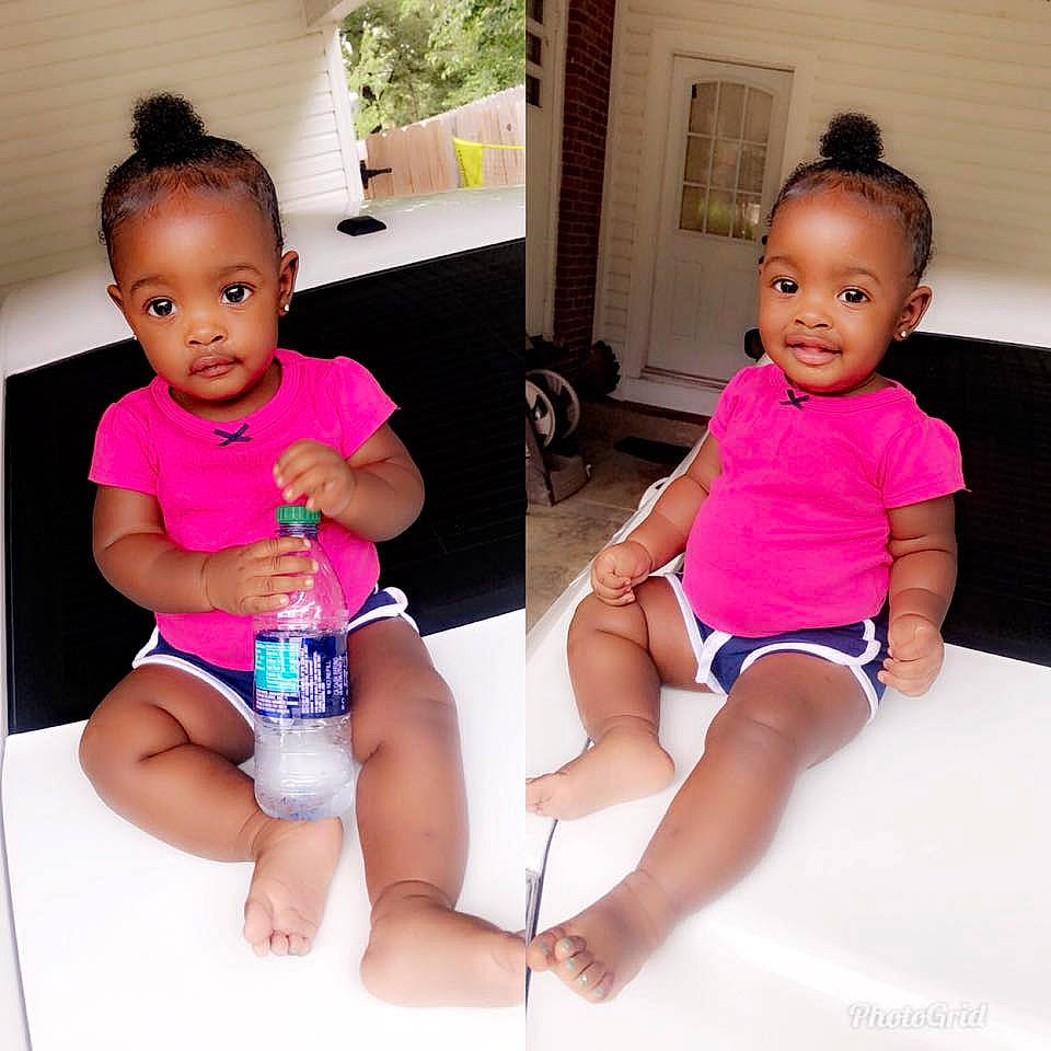 Nila is registered to the contest to win money with this photo: abdomen, arm, child, day, girl, infant, joy, leg, person, pink, product, toddler, trunk