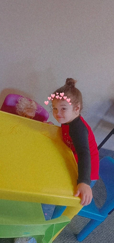 Sophia joined the competition — help win amazing prizes! baby, baby_toddler_clothing, blue, child, crown, electric_blue, fashion_accessory, fun, hair_accessory, happy, headpiece, joy, leisure, magenta, outdoor_play_equipment, paint, person, plastic, play, recreation