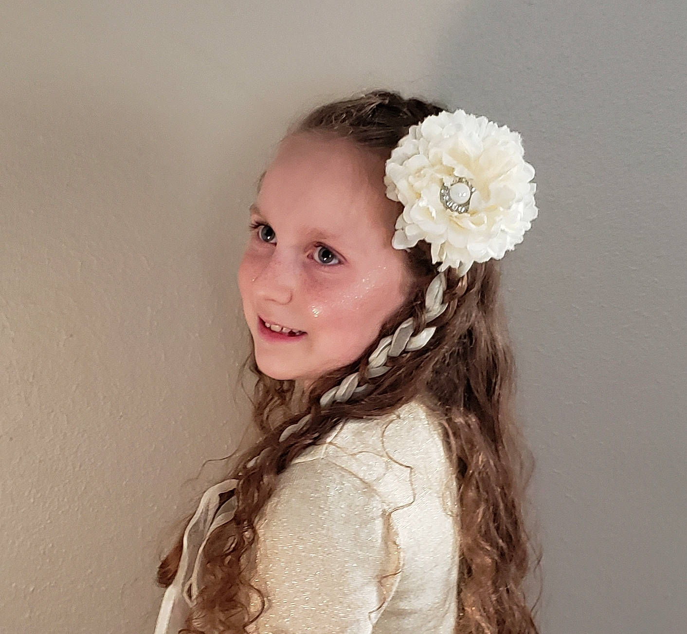 Lillyana joined the competition — help win amazing prizes! bridal_accessory, brown_hair, child, child_model, fashion_accessory, flower, flower_girl, hair, hair_accessory, hairstyle, headband, headgear, headpiece, joy, long_hair, person, petal, plant