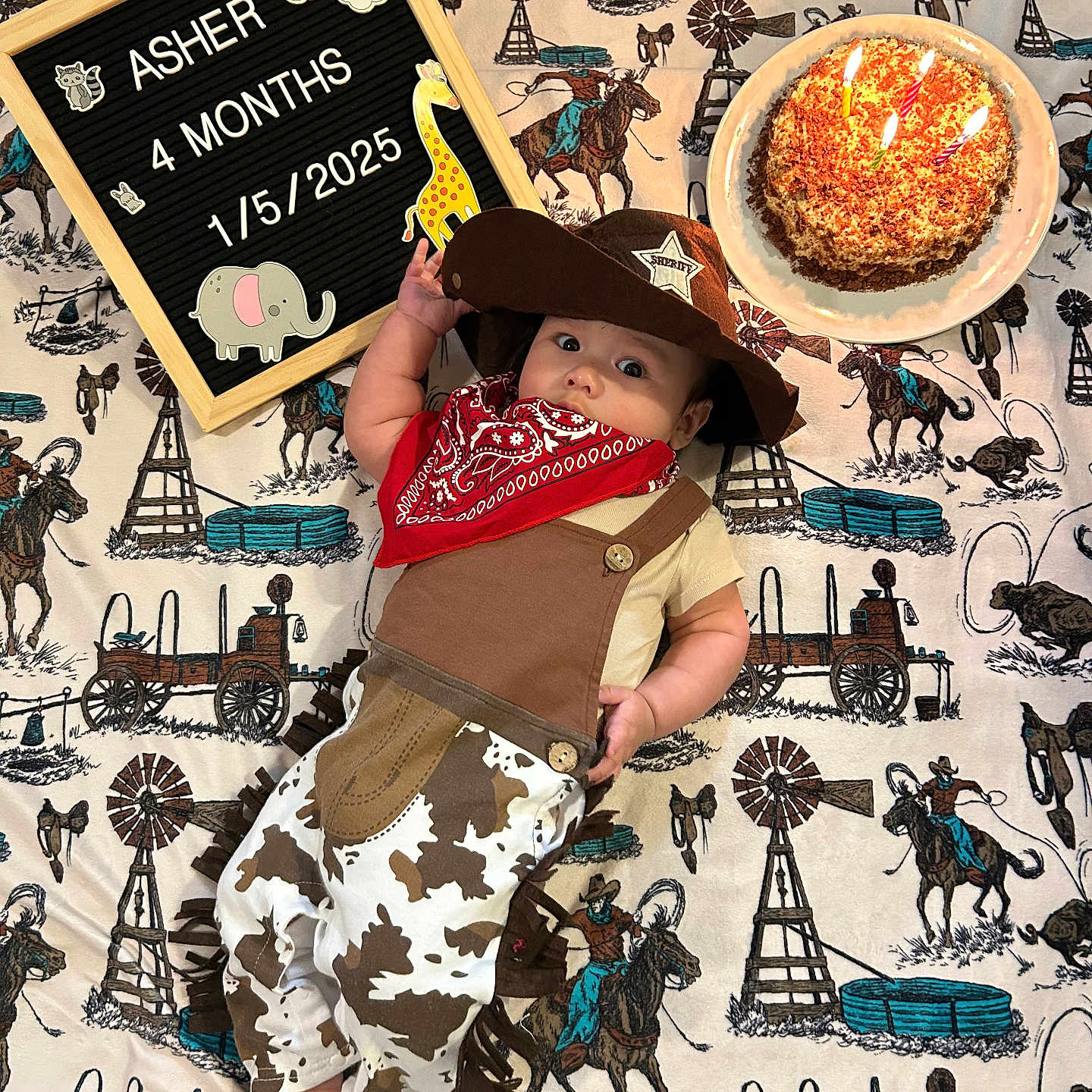 Asher joined the competition — help win amazing prizes! advertisement, animal, baby, birthdaycake, cake, candle, clothing, cream, face, hat, head, horse, machine, people, person, photography, portrait, poster, t_shirt, wheel