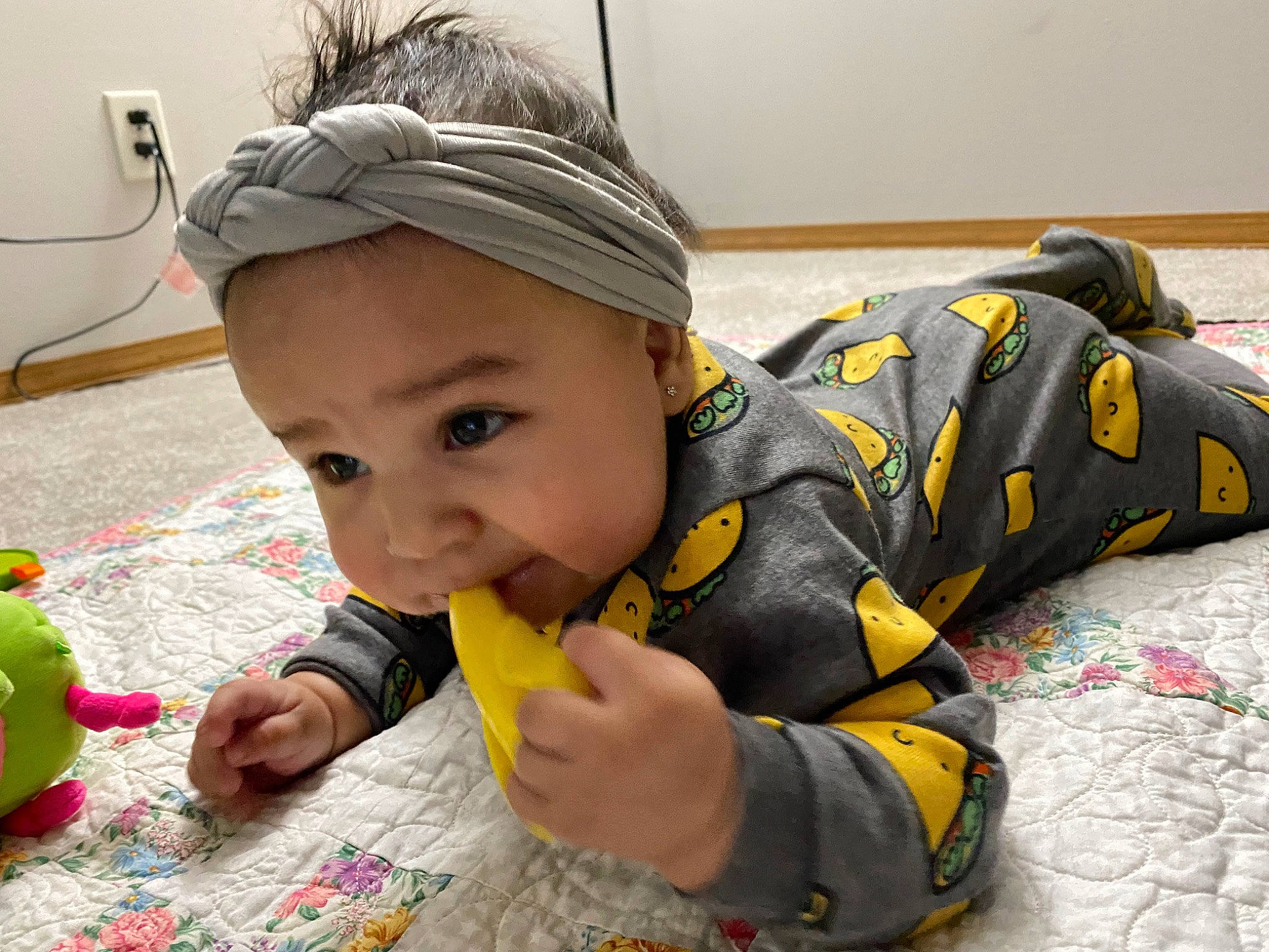 Ivy joined the competition — help win amazing prizes! baby, baby_products, baby_toddler_clothing, baby_toys, child, child_art, face, flooring, fun, person, personal_protective_equipment, play, room, sitting, toddler, toy