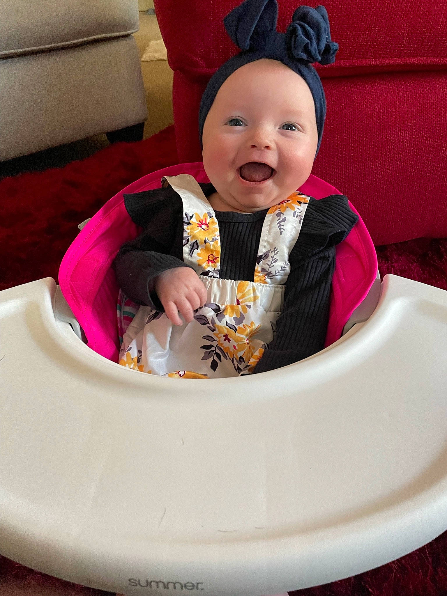 Savannah Rose joined the competition — help win amazing prizes! baby, baby_laughing, baby_products, baby_toddler_clothing, carmine, child, circle, collar, comfort, dishware, fun, happy, magenta, person, pink, play, sitting, sleeve, smile, toddler