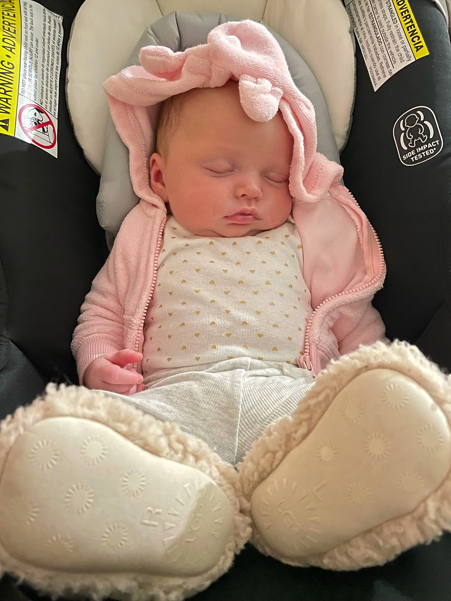 Savannah Rose is registered to the contest to win money with this photo: baby, baby_carriage, baby_products, baby_safety, baby_sleeping, baby_toddler_clothing, cap, chair, cheek, child, comfort, headgear, linens, pattern, person, pink, sitting, skin, sleeve, textile